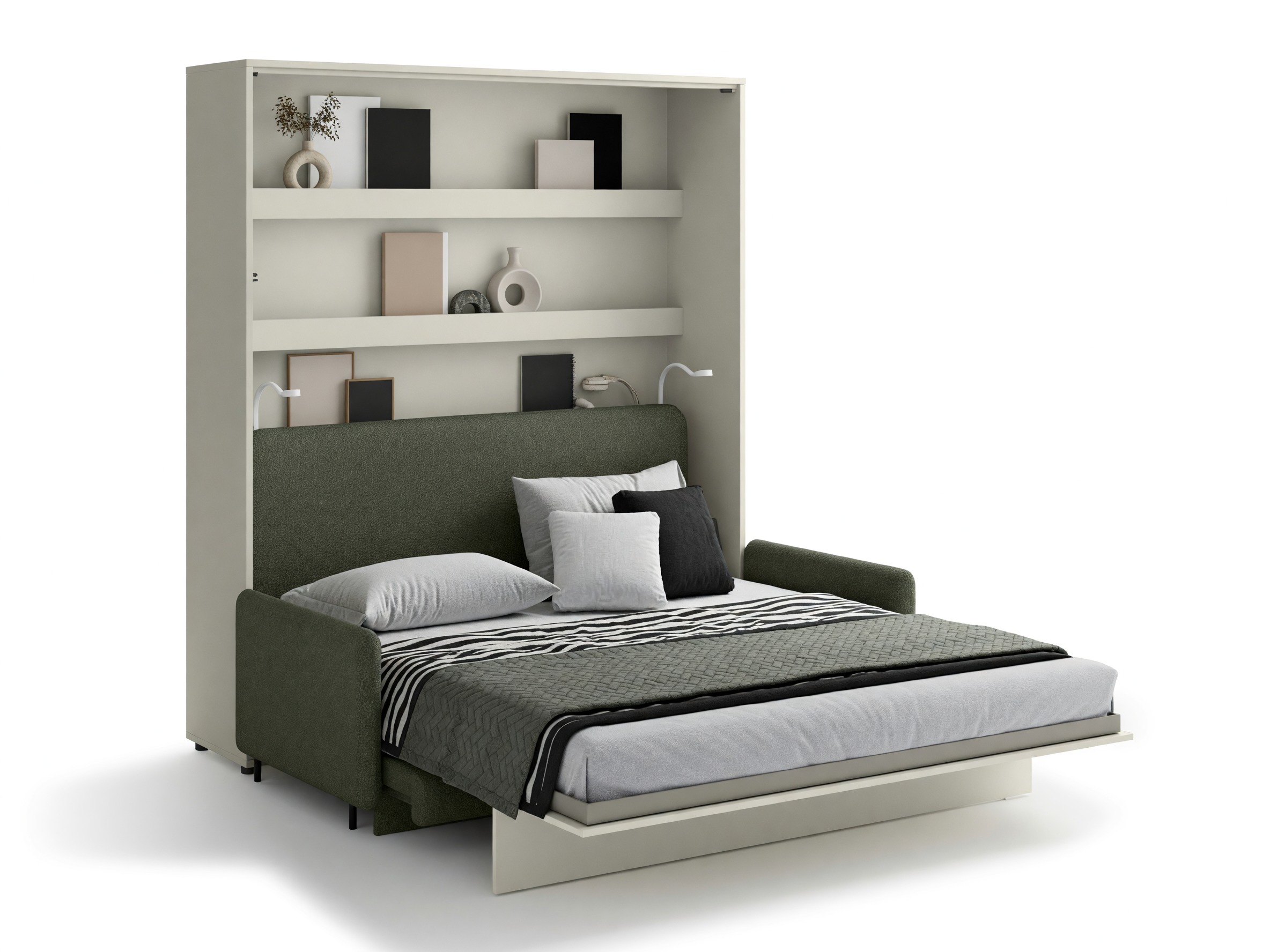 Cama plegable Concept Lenart VII (Cachemira + Verde)
