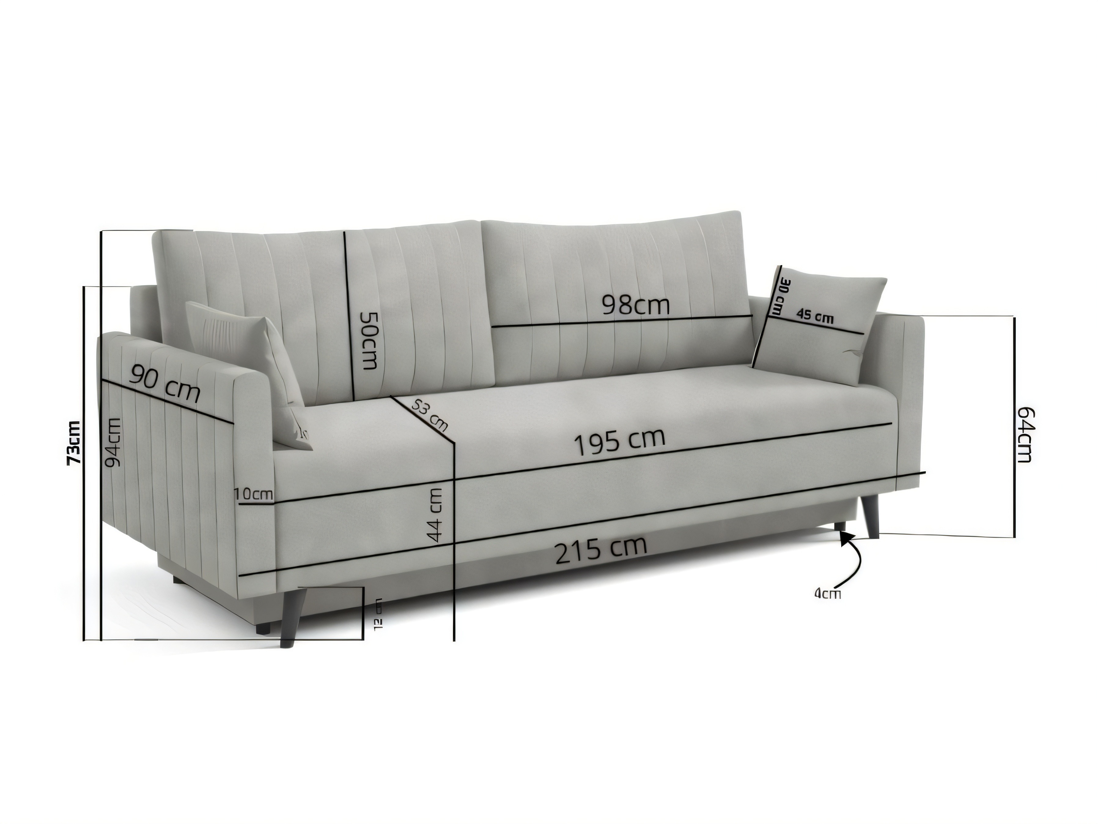 Sofá cama Orlando 233 (Sereno 694)