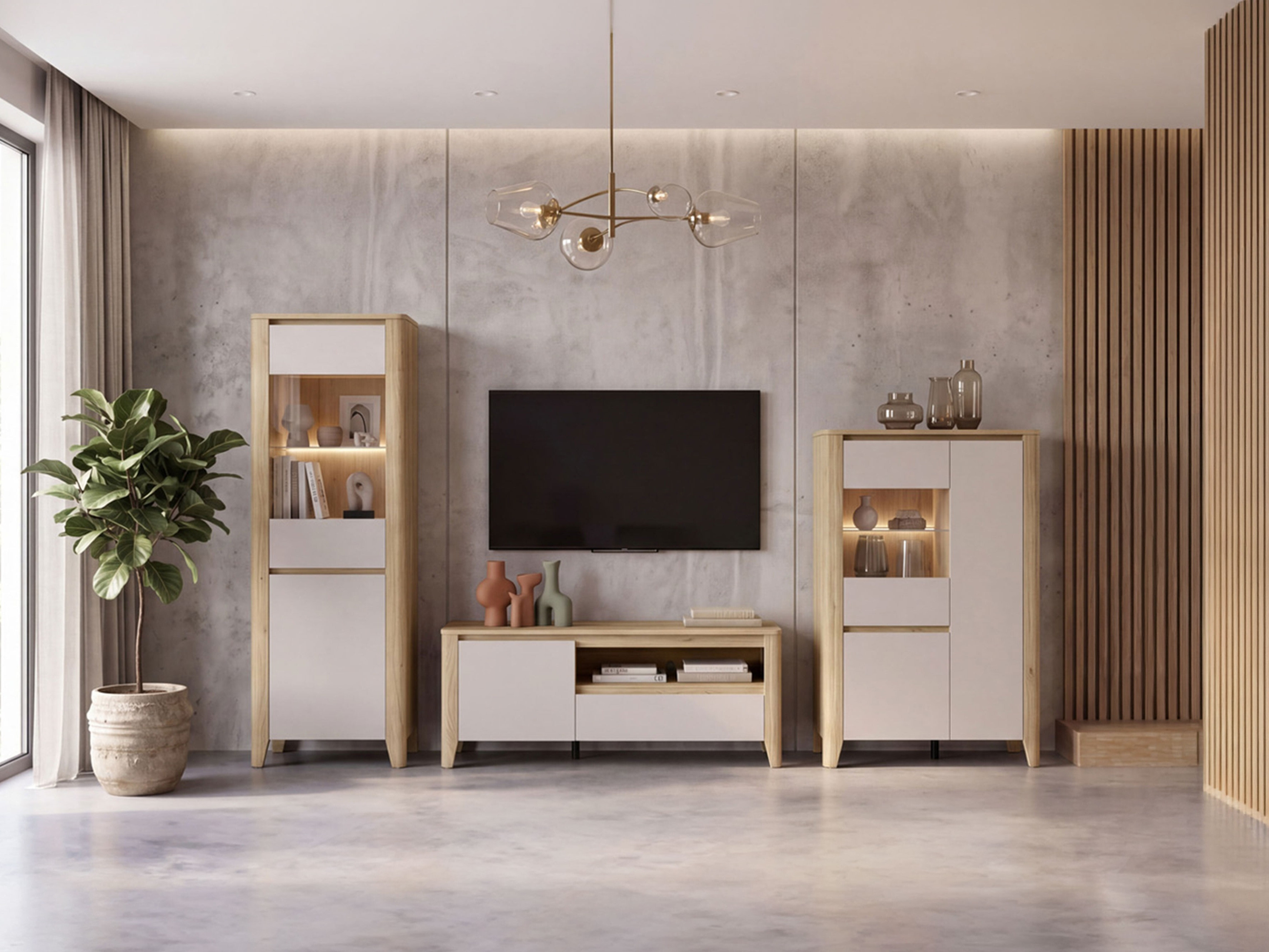 Conjunto de salón Talduno 108 (Roble claro + Cachemira)