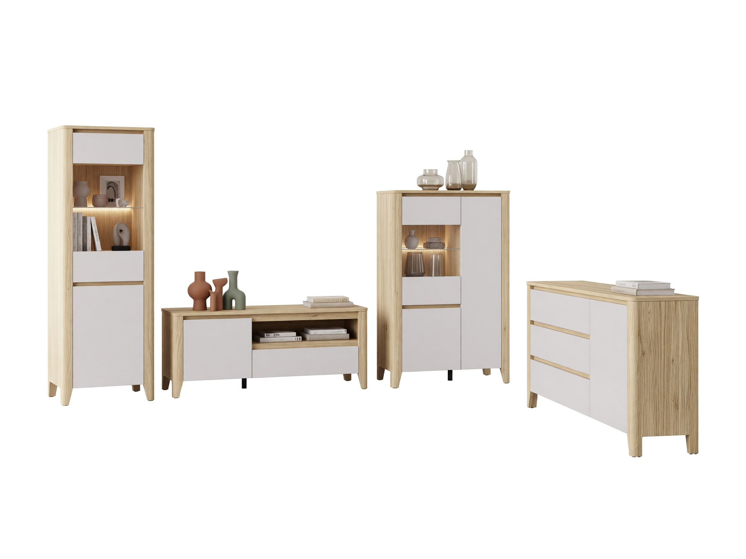 Conjunto de salón Talduno 108 (Roble claro + Cachemira)