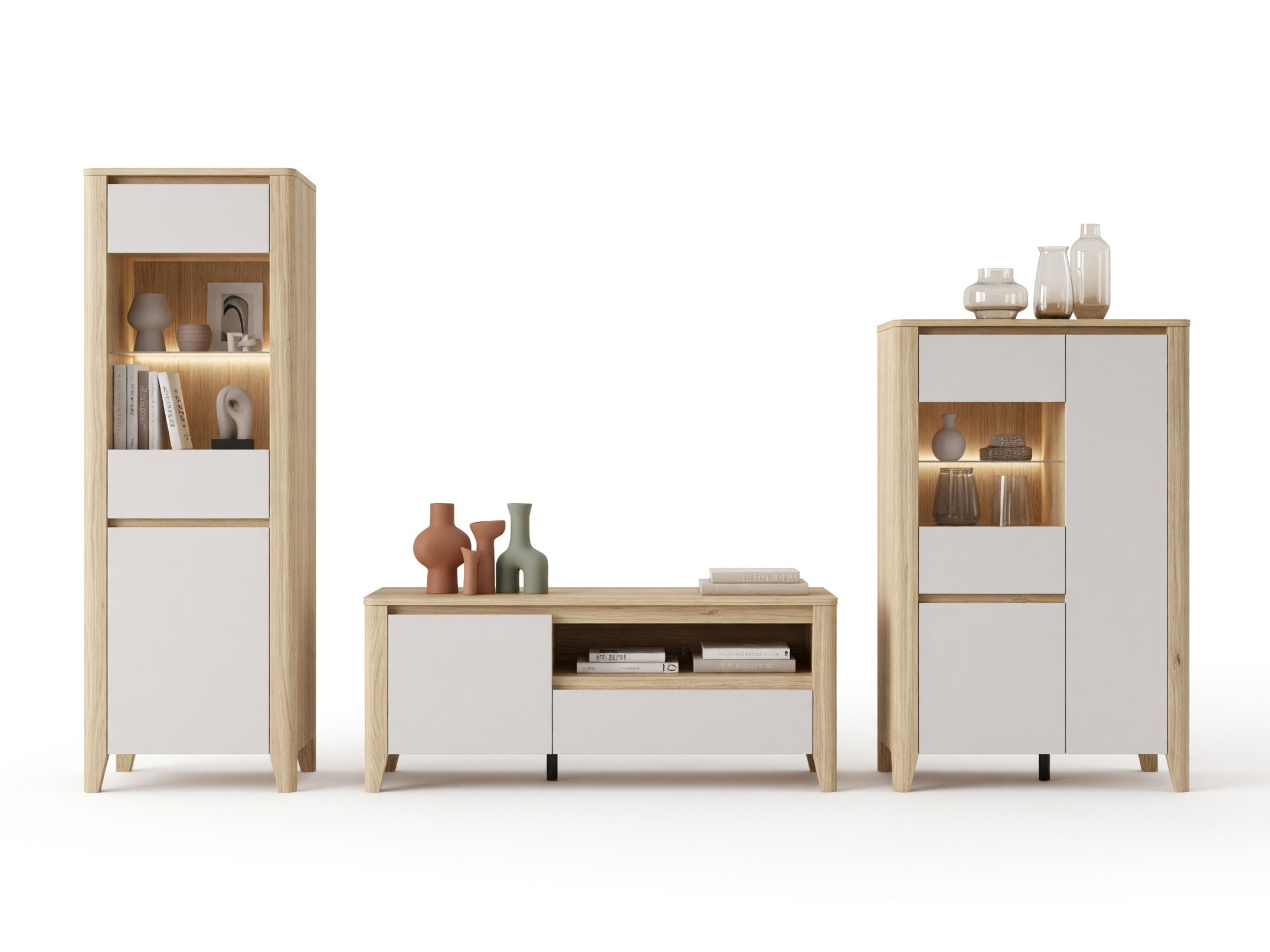 Conjunto de salón Talduno 108 (Roble claro + Cachemira)