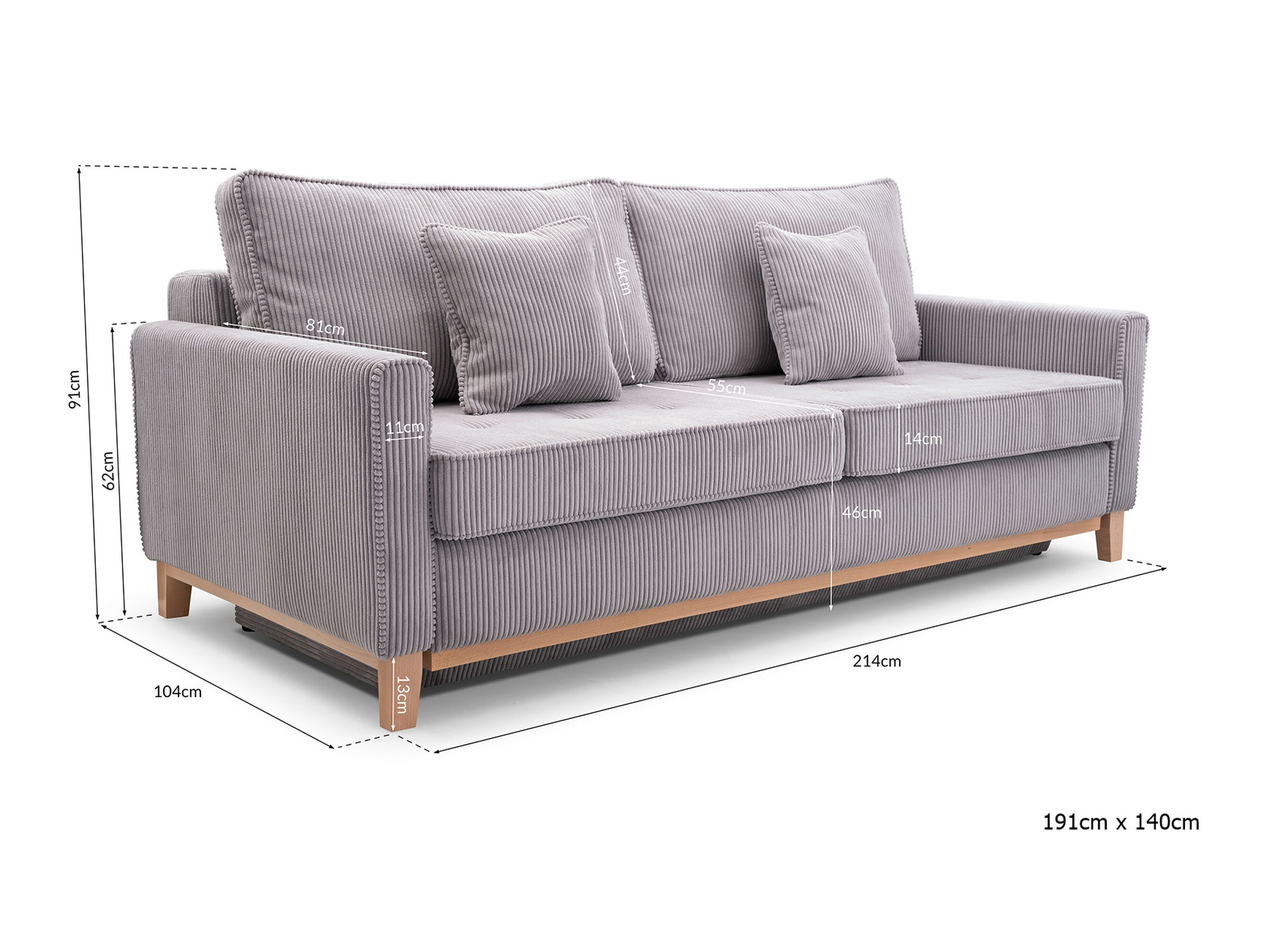 Sofá cama Lufkin 129 (Anafi 22)