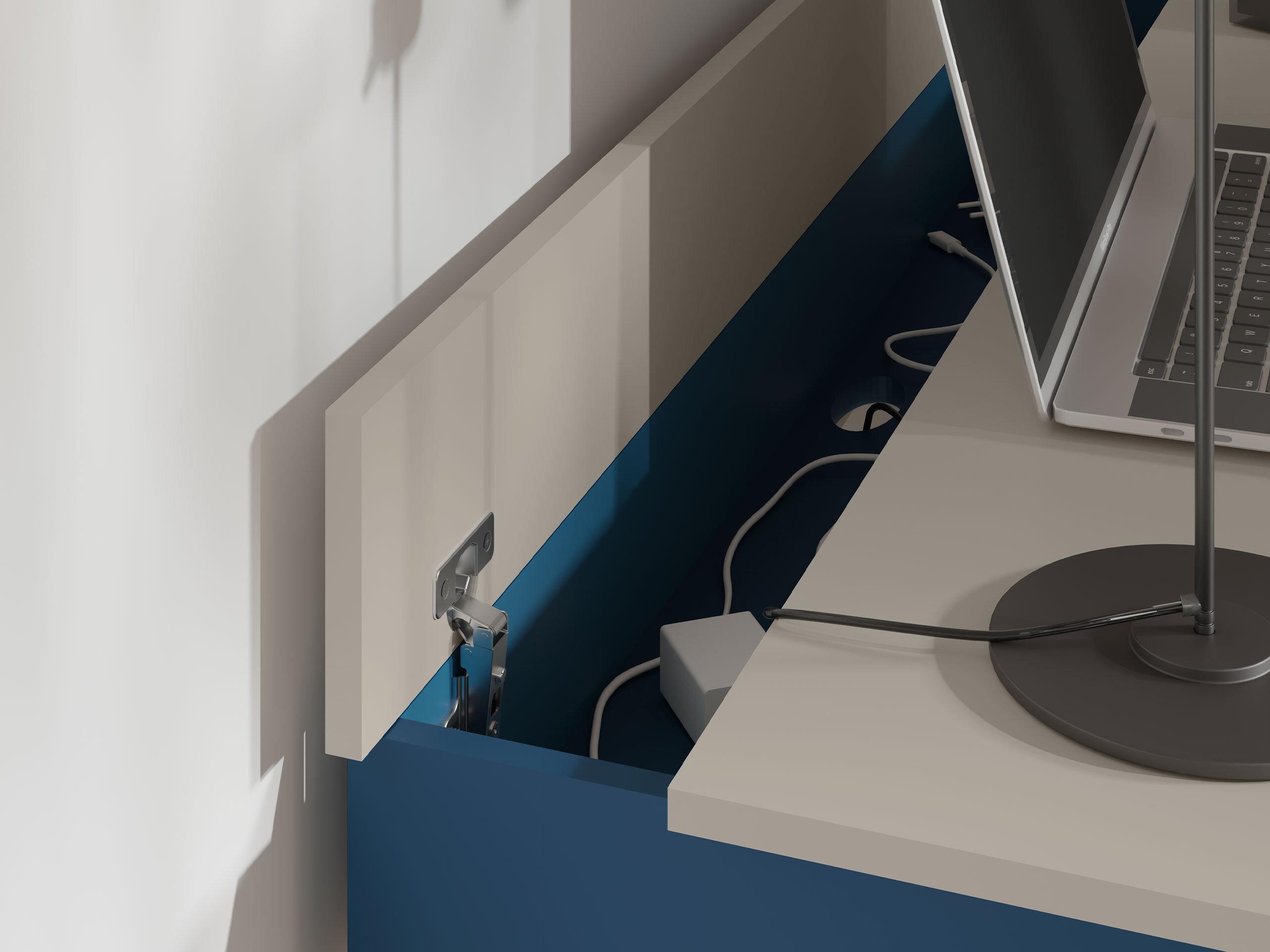 Mesa de oficina Etruva 109 (Cachemira + Azul)