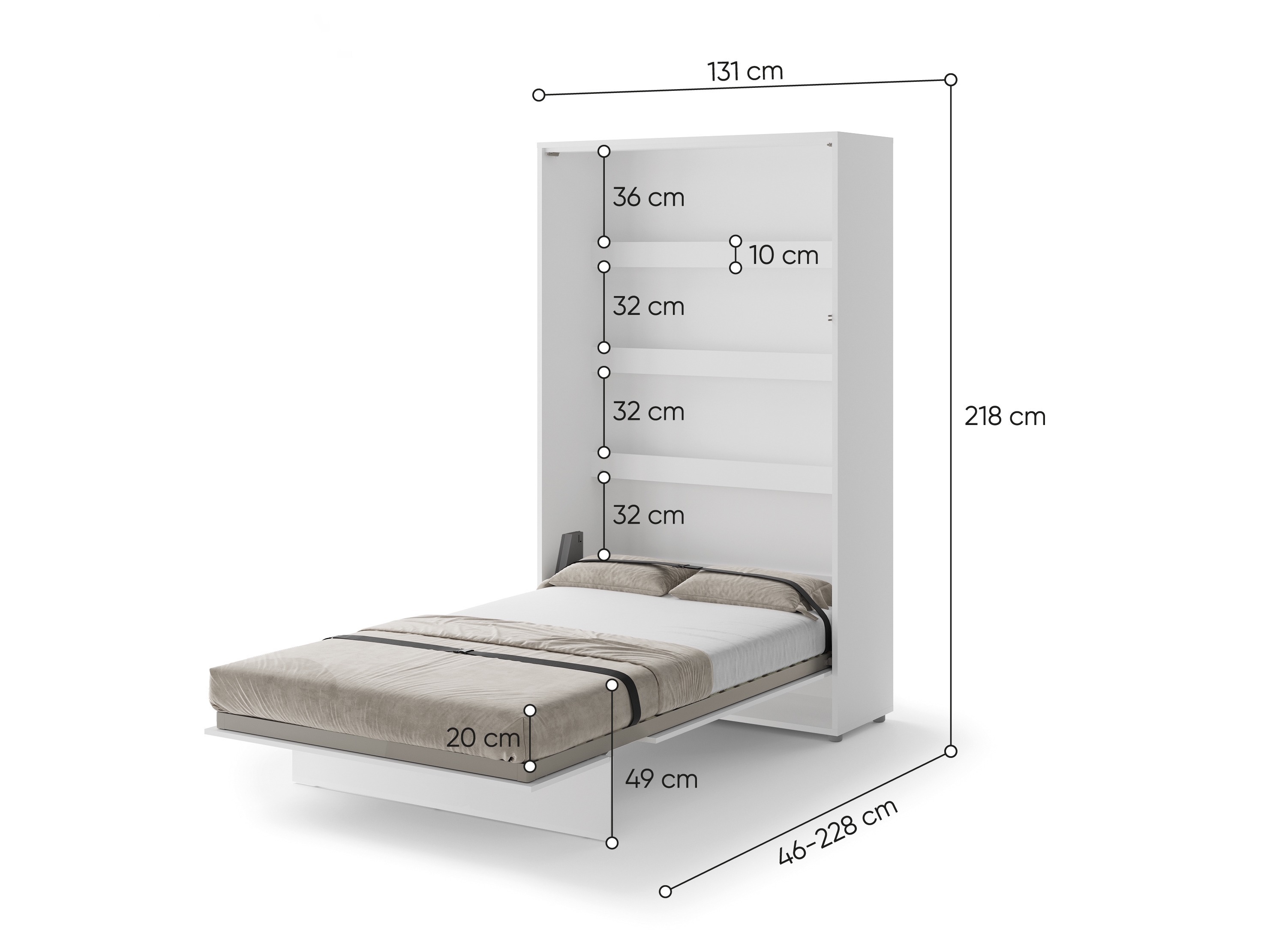 Cama plegable Concept Lenart (Roble oscuro)