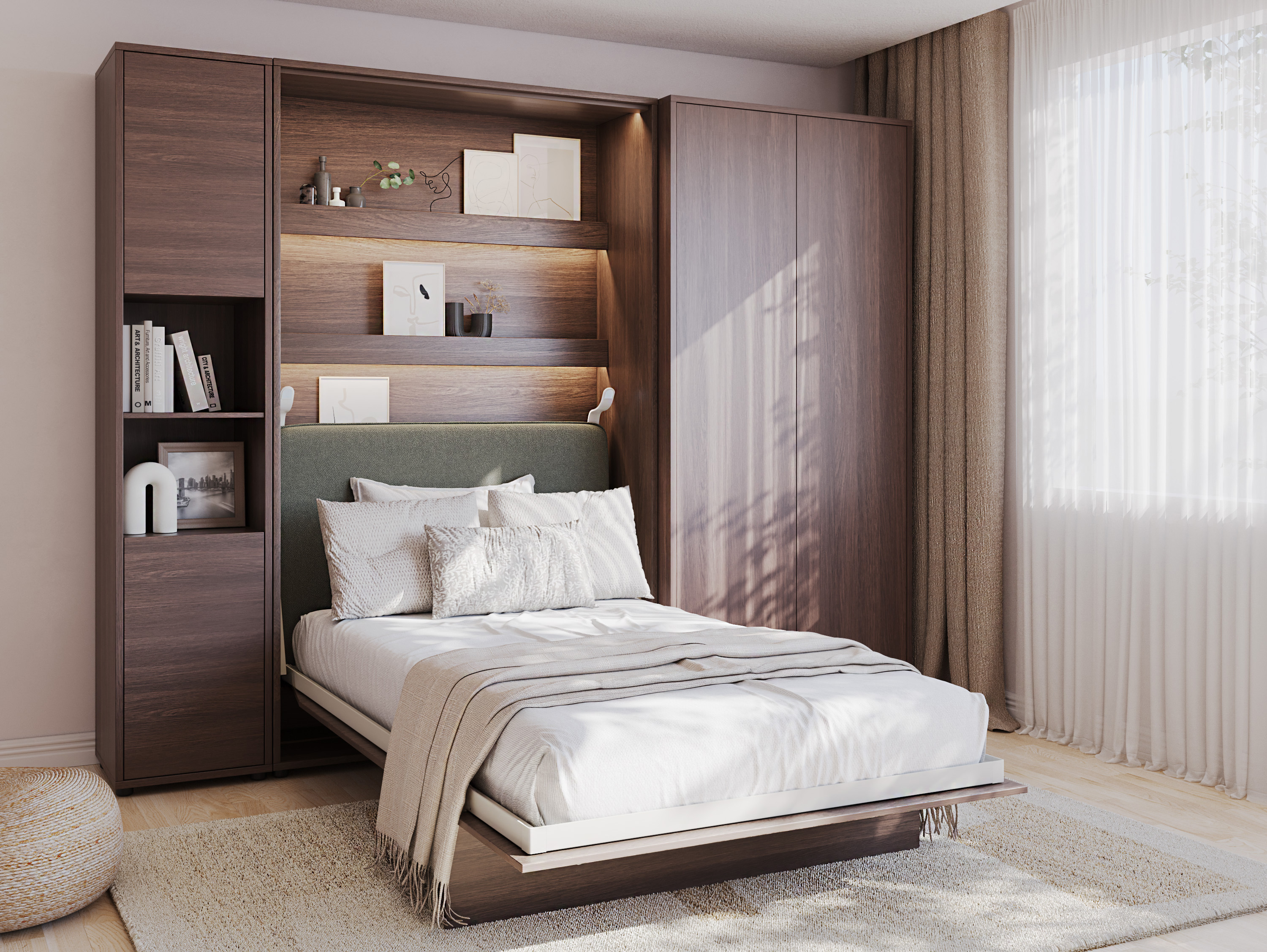Cama plegable Concept Lenart (Roble oscuro)
