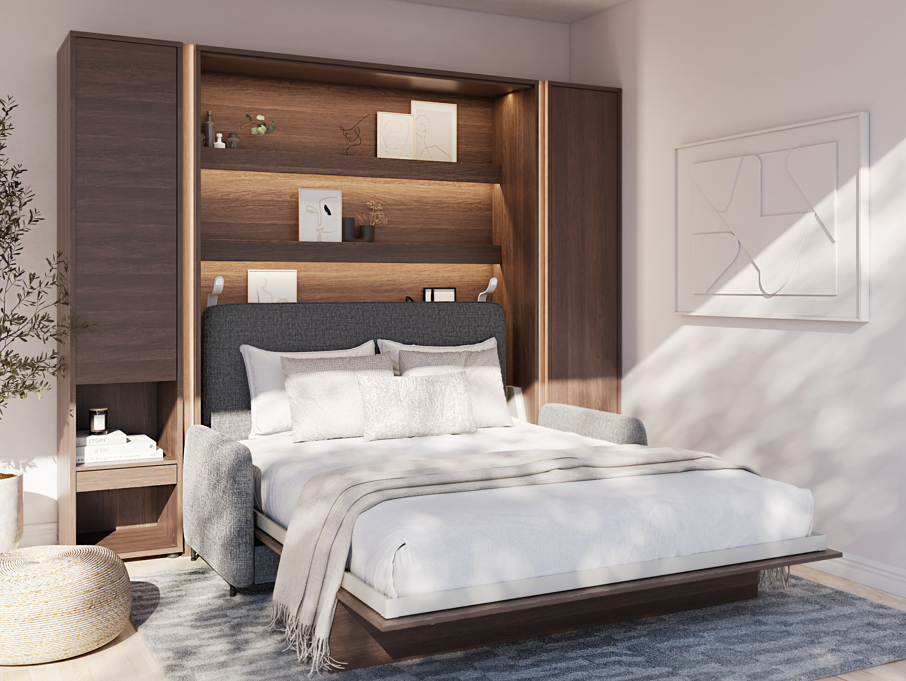 Cama plegable Concept Lenart (Roble oscuro)