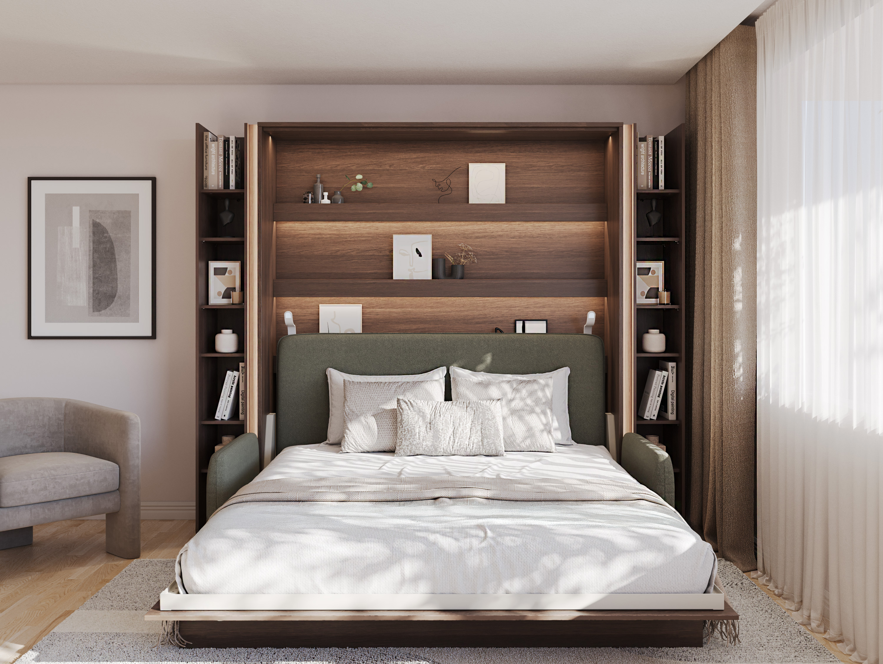 Cama plegable Concept Lenart (Roble oscuro)