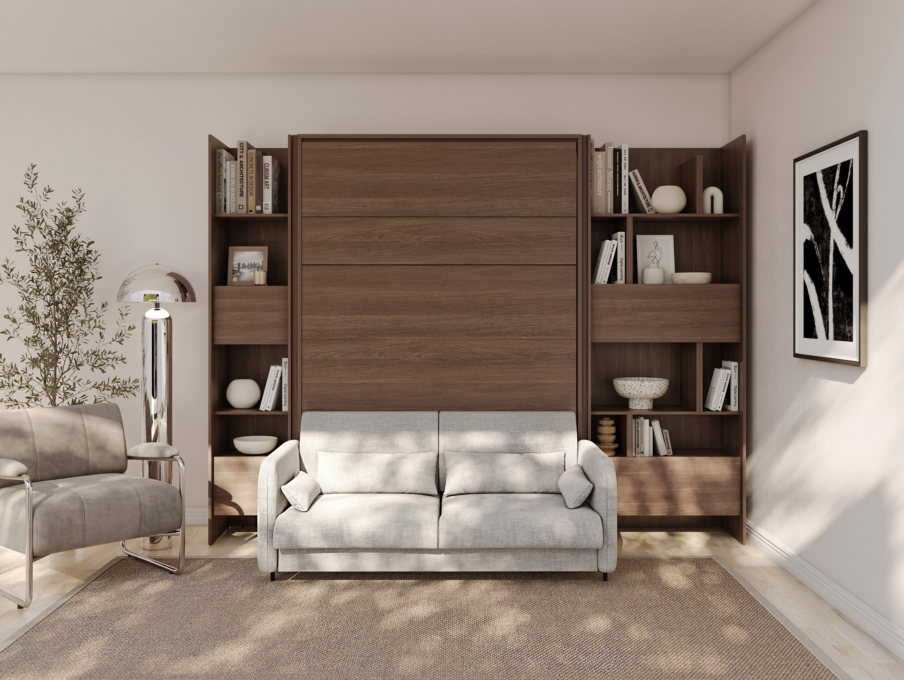 Cama plegable Concept Lenart (Roble oscuro)