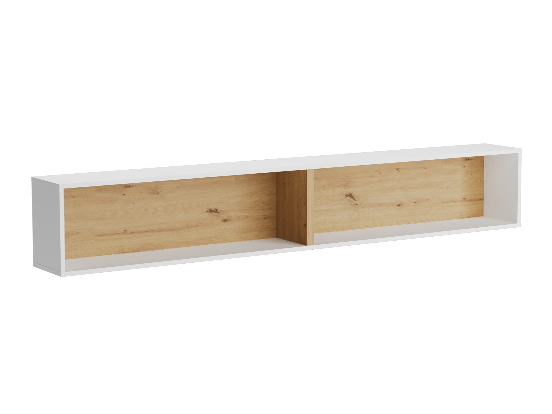 Estantería de pared Concept Lenart III (Blanco + Roble Artisan)