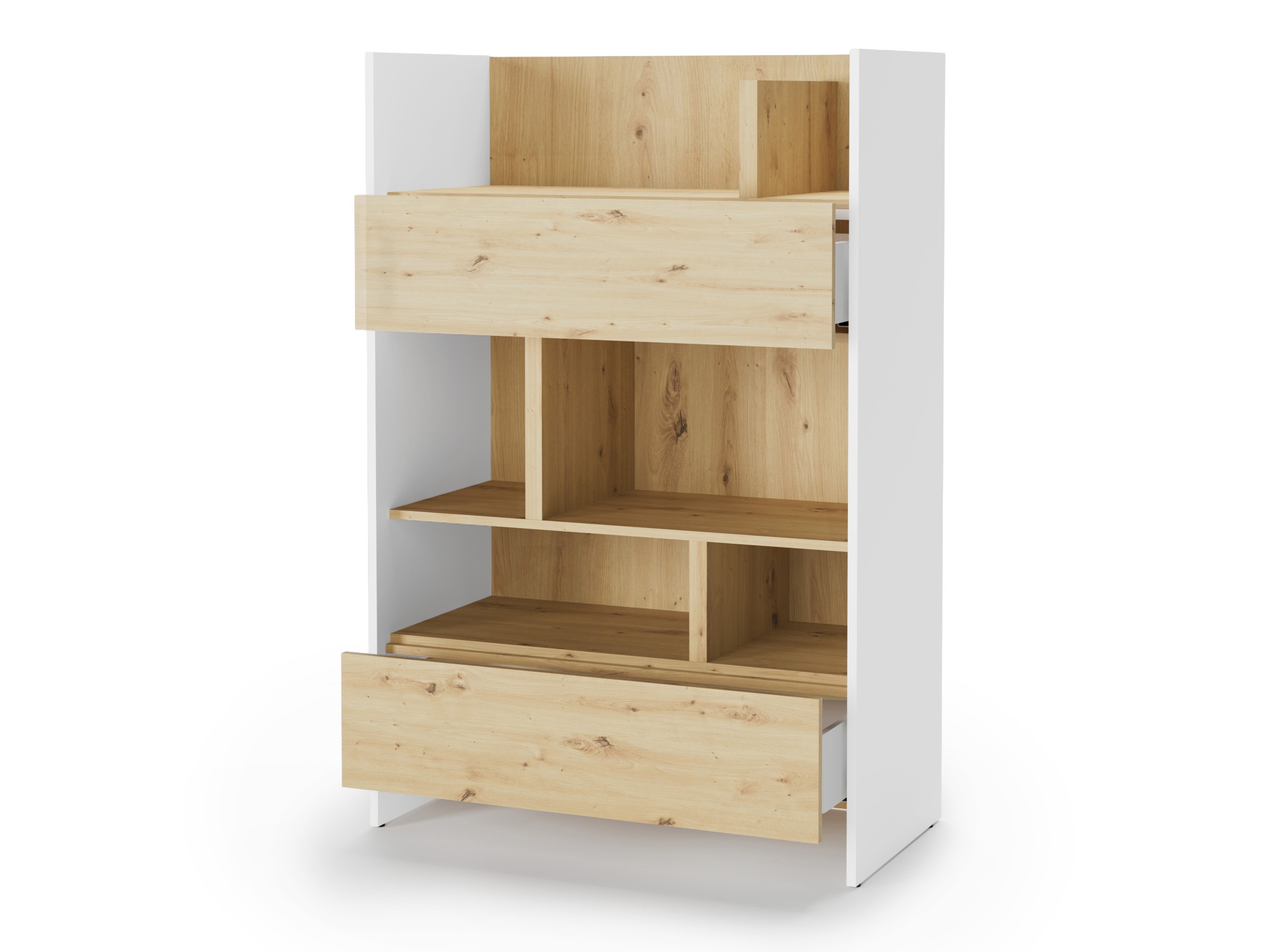 Estantería Concept Lenart IX (Blanco + Roble Artisan)