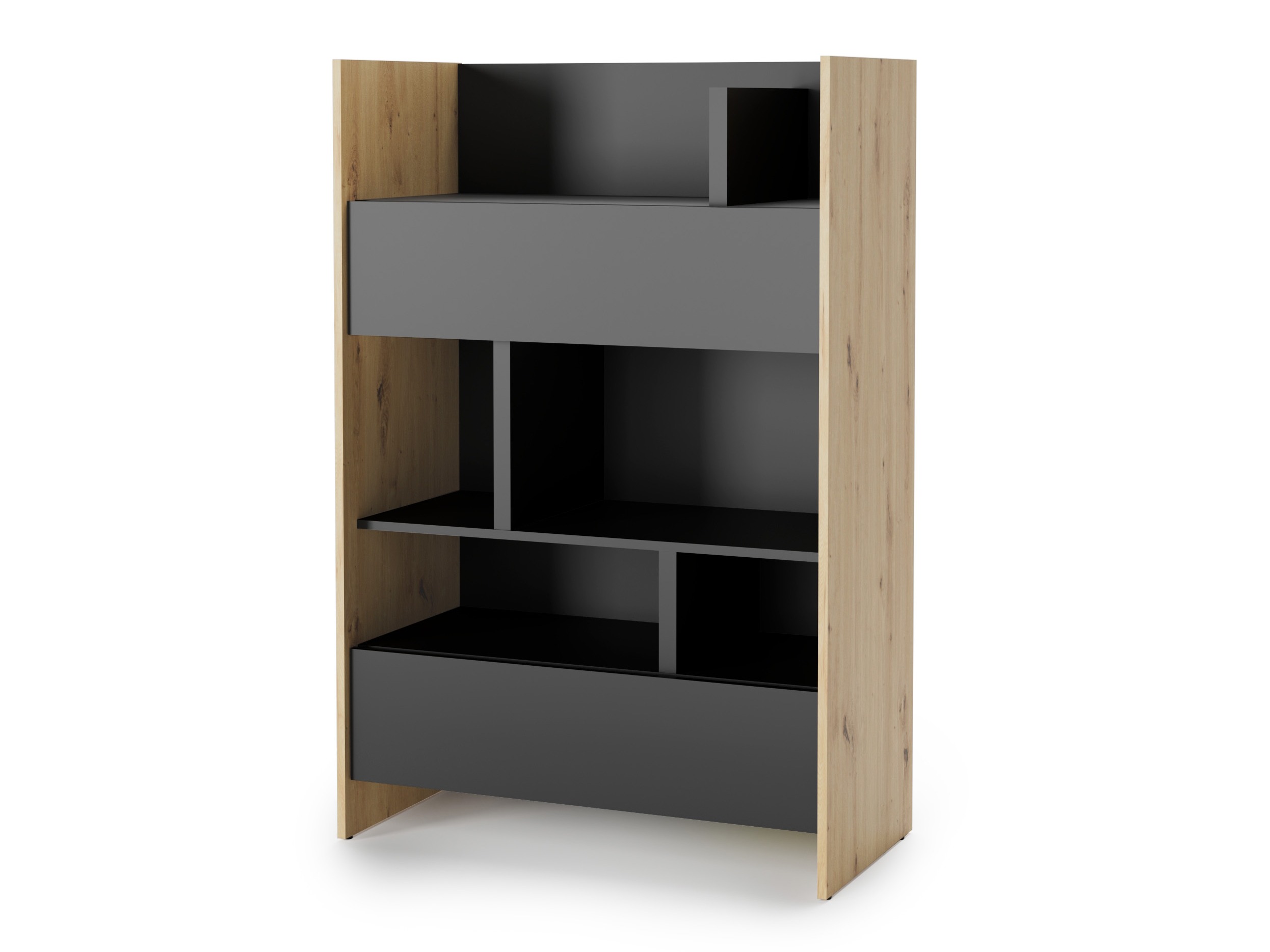 Estantería Concept Lenart IX (Roble Artisan + Negro)