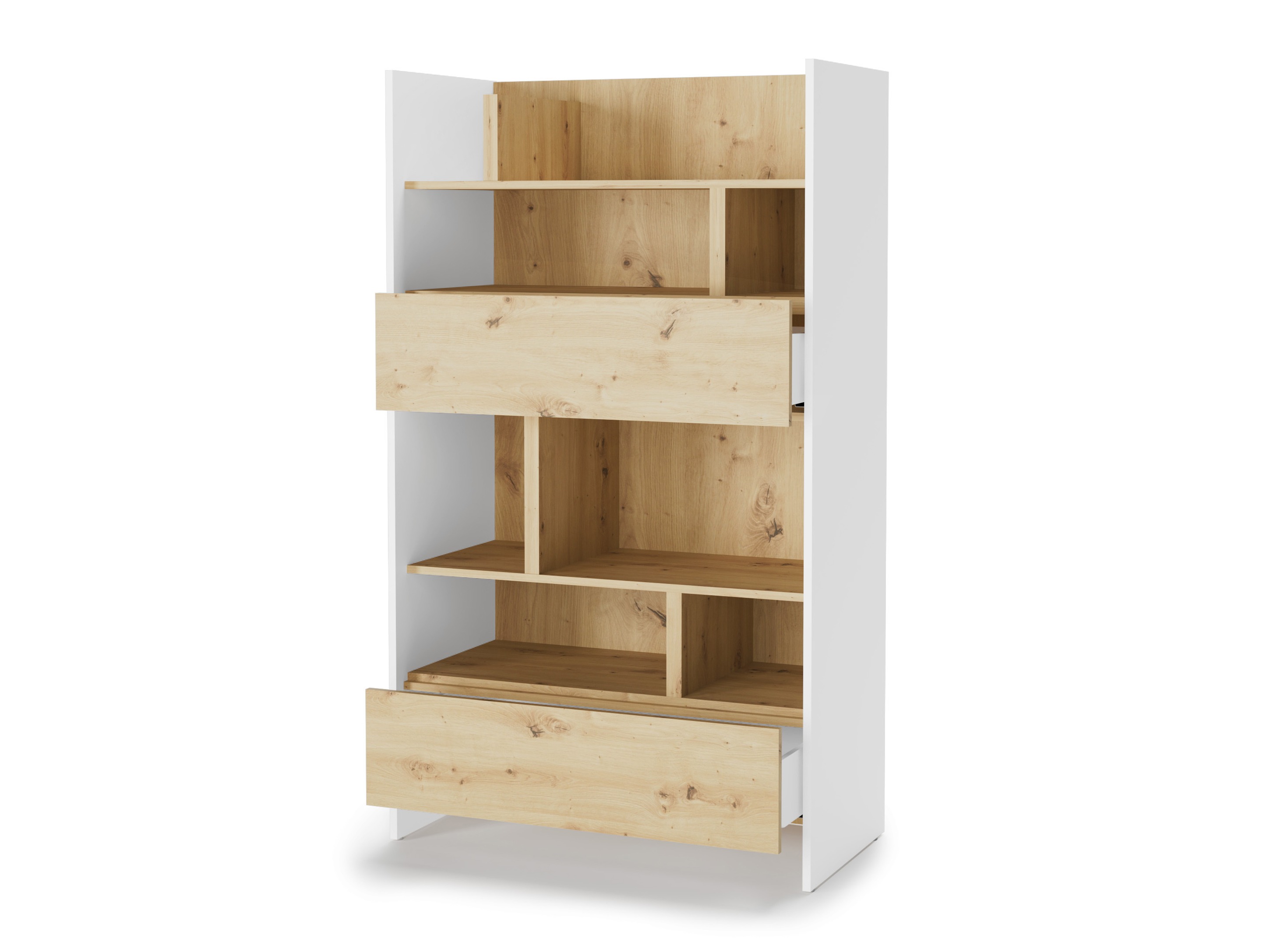 Estantería Concept Lenart X (Blanco + Roble Artisan)