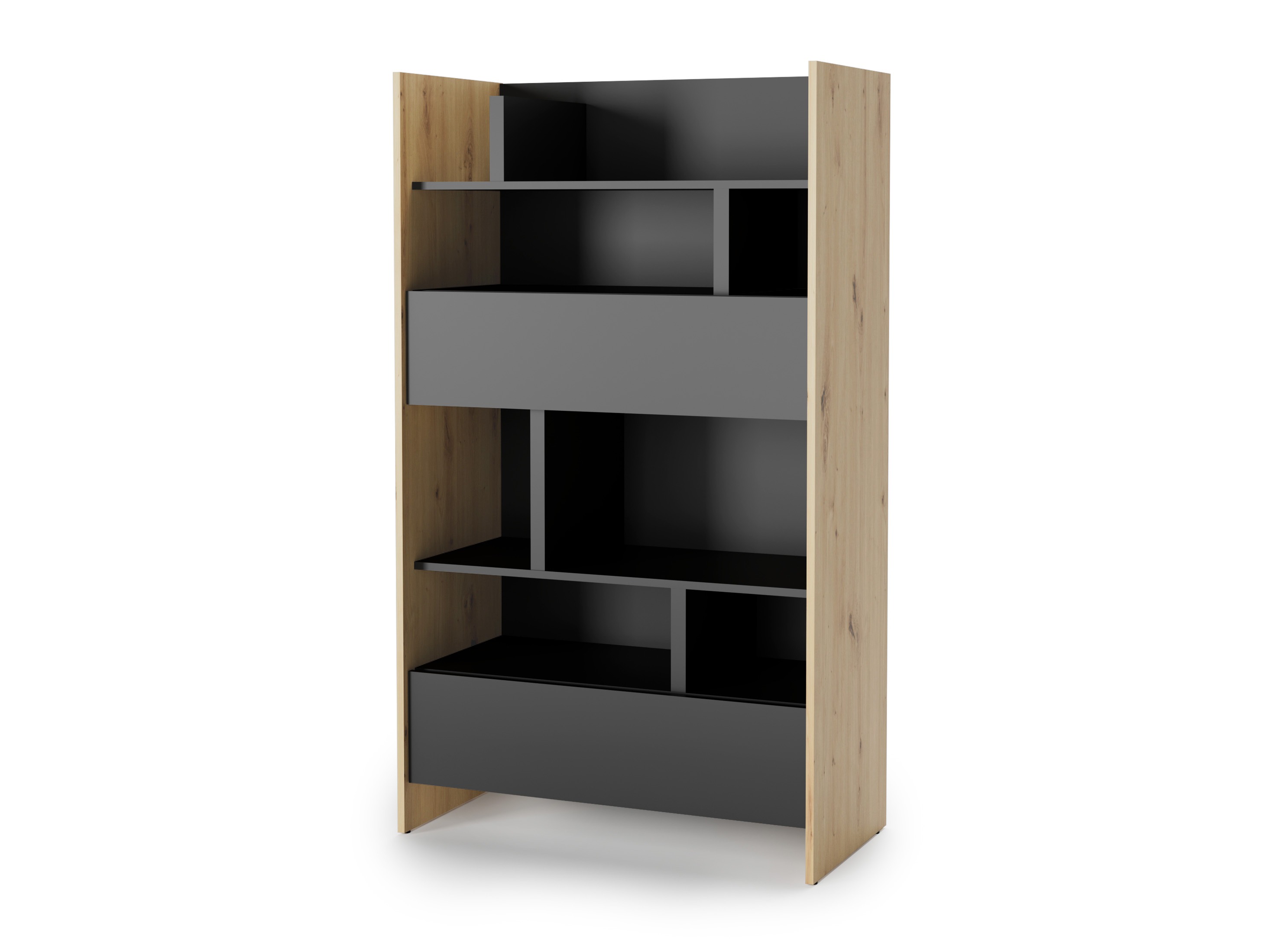 Estantería Concept Lenart X (Roble Artisan + Negro)