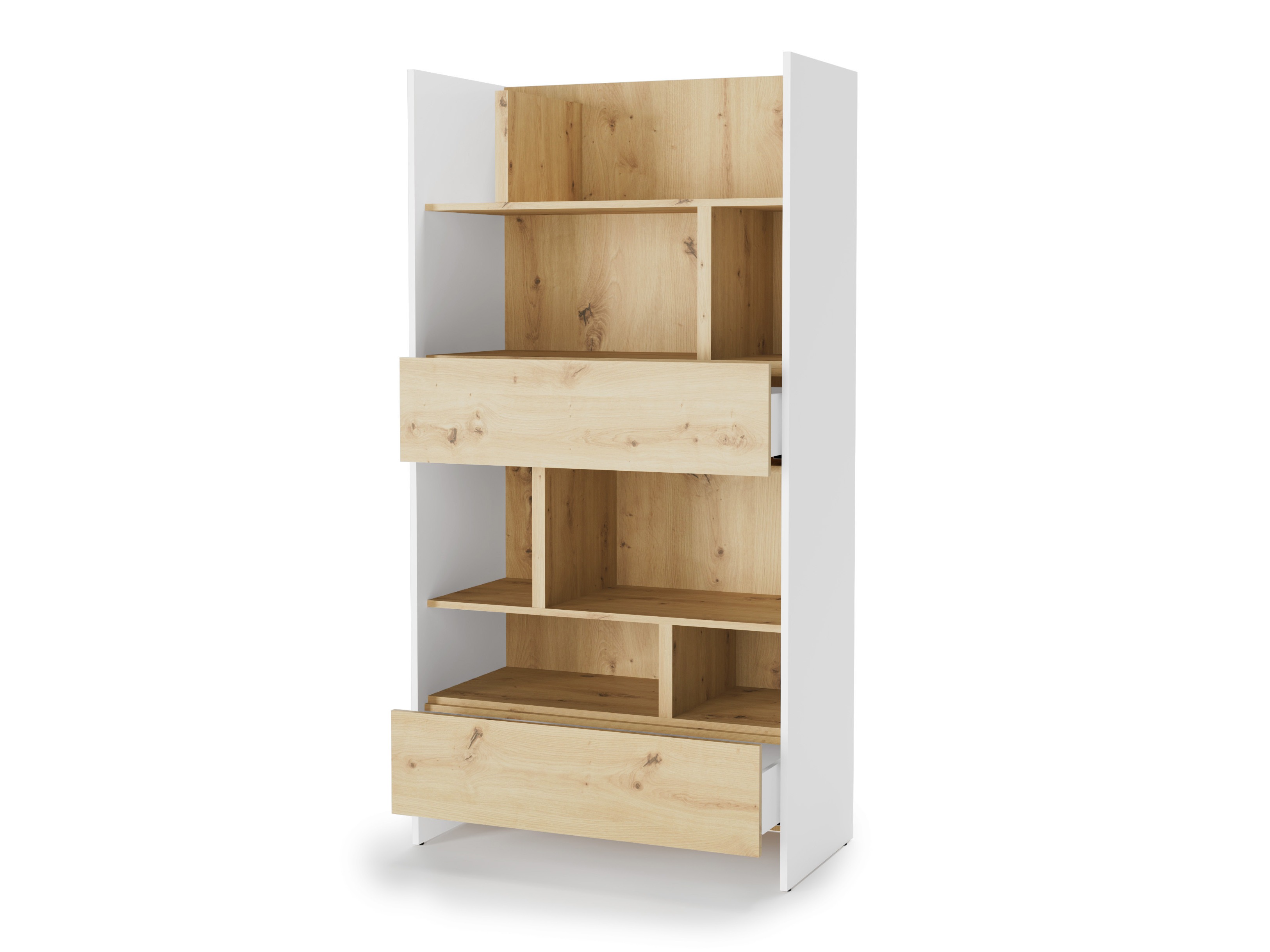 Estantería Concept Lenart XI (Blanco + Roble Artisan)