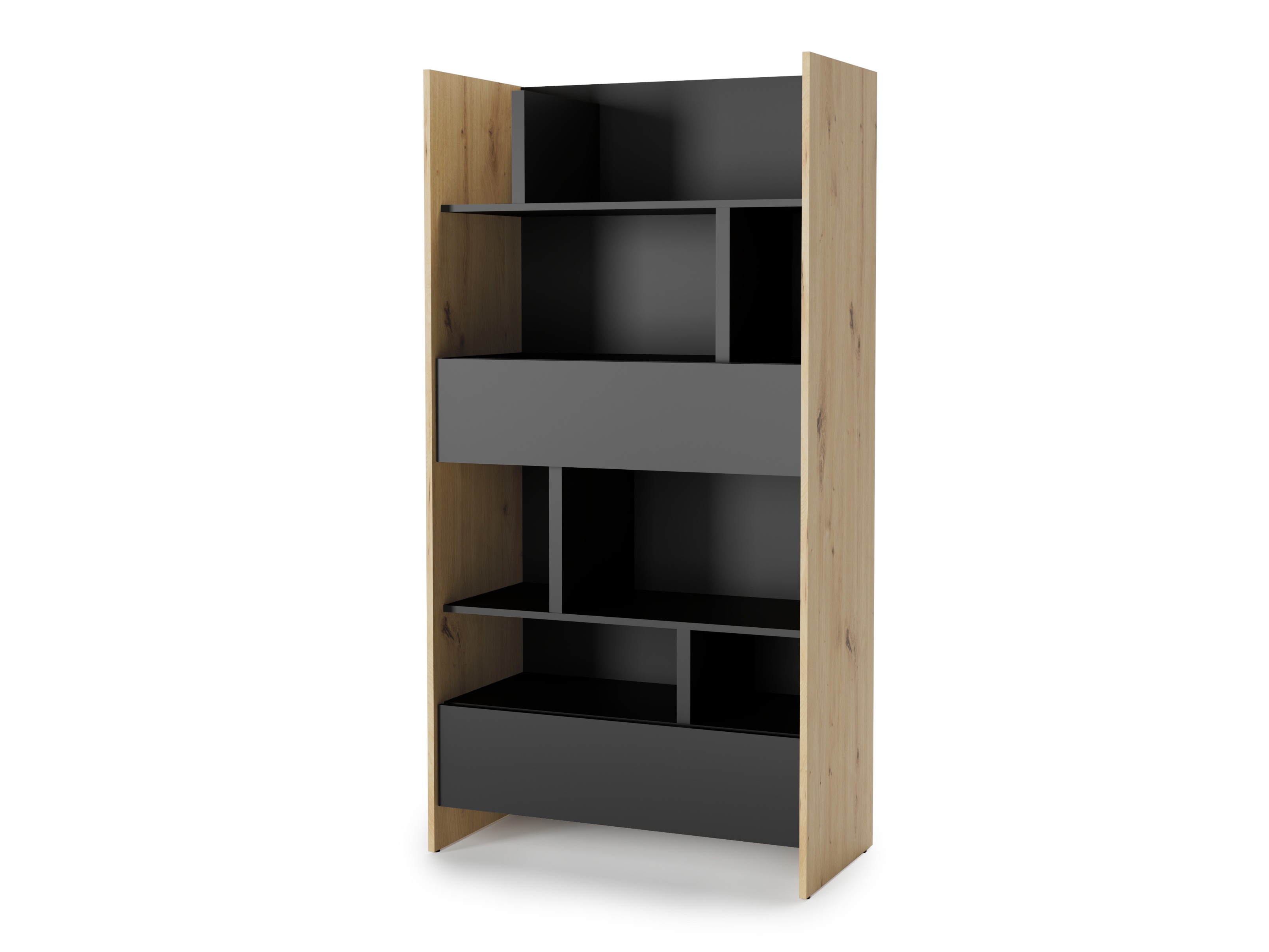 Estantería Concept Lenart XI (Roble Artisan + Negro)
