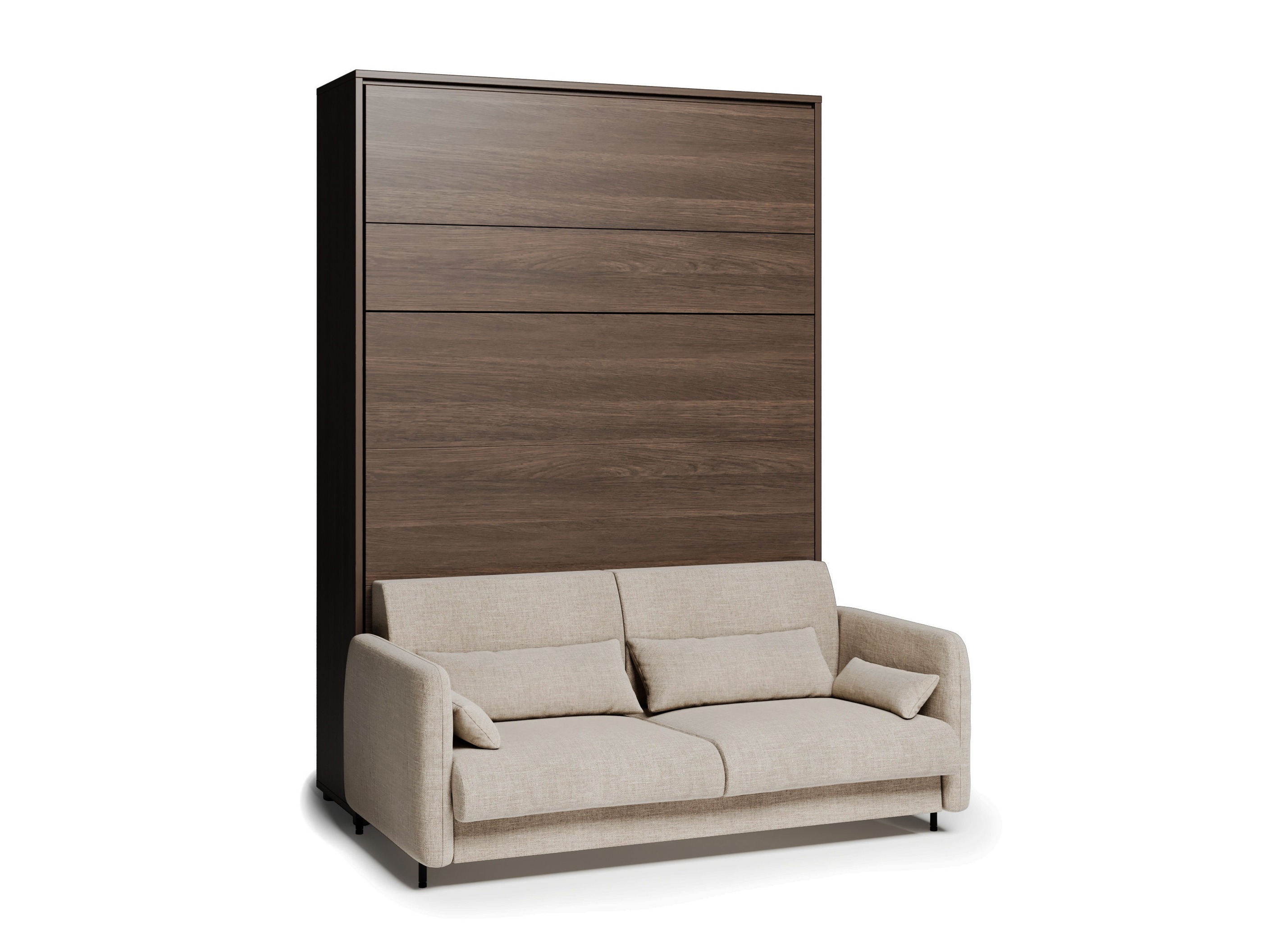 Cama plegable Concept Lenart VII (Roble oscuro + Beige)