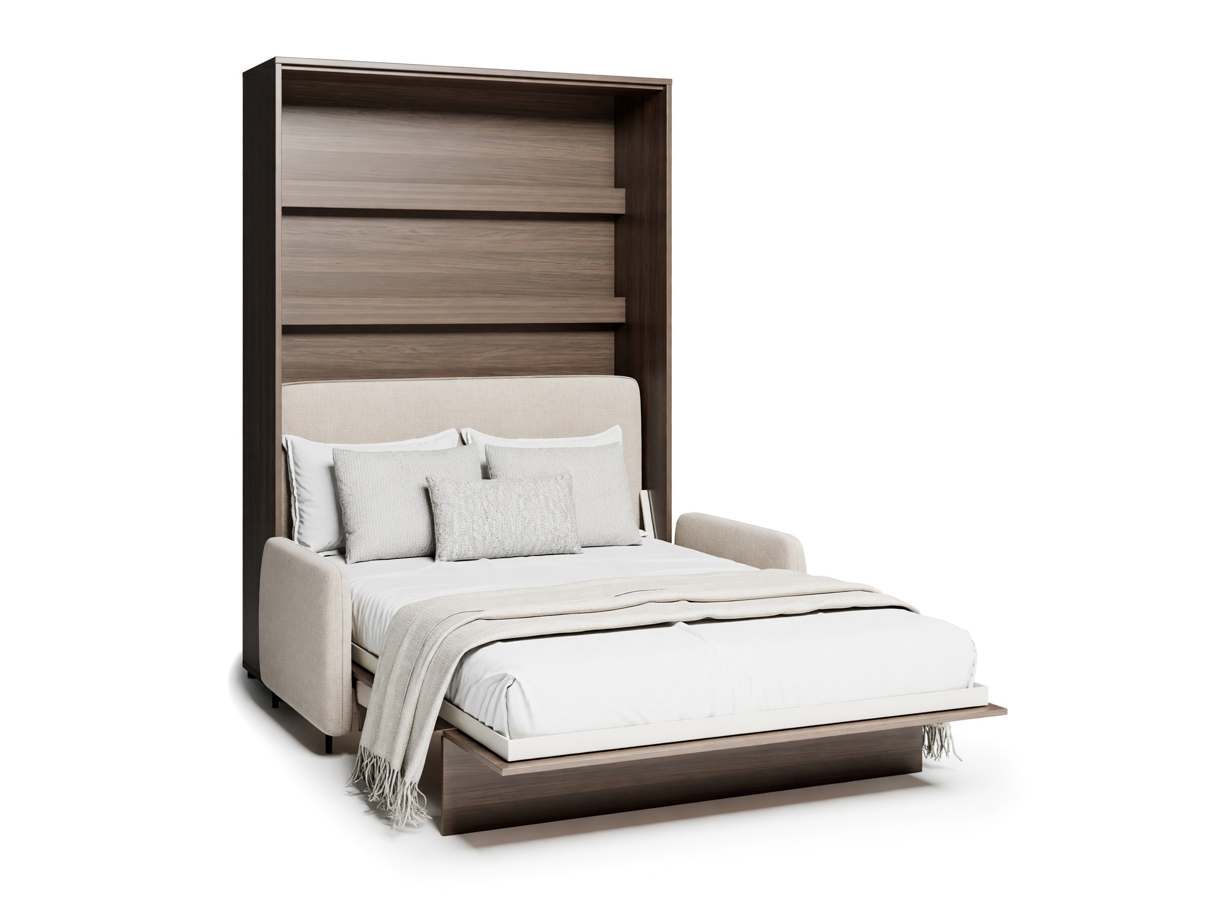 Cama plegable Concept Lenart VII (Roble oscuro + Beige)