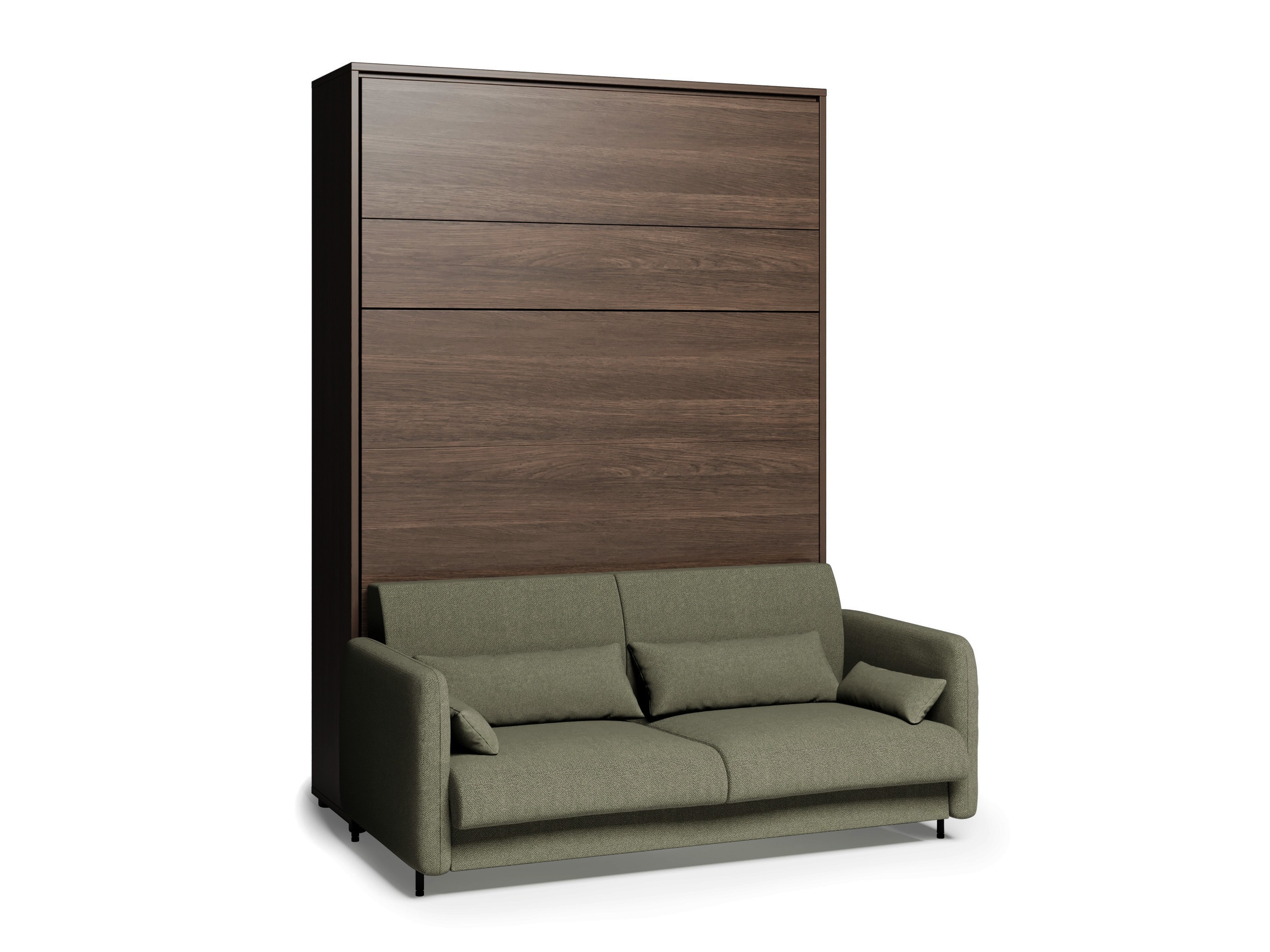 Cama plegable Concept Lenart VII (Roble oscuro + Verde)