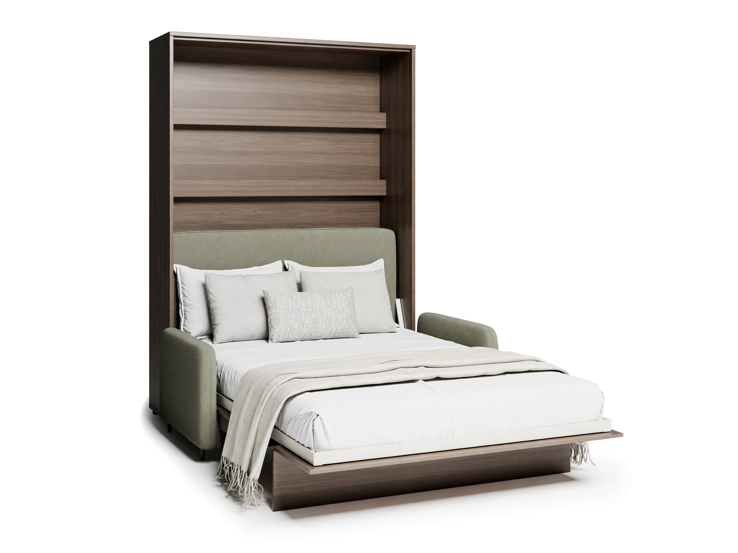 Cama plegable Concept Lenart VII (Roble oscuro + Verde)