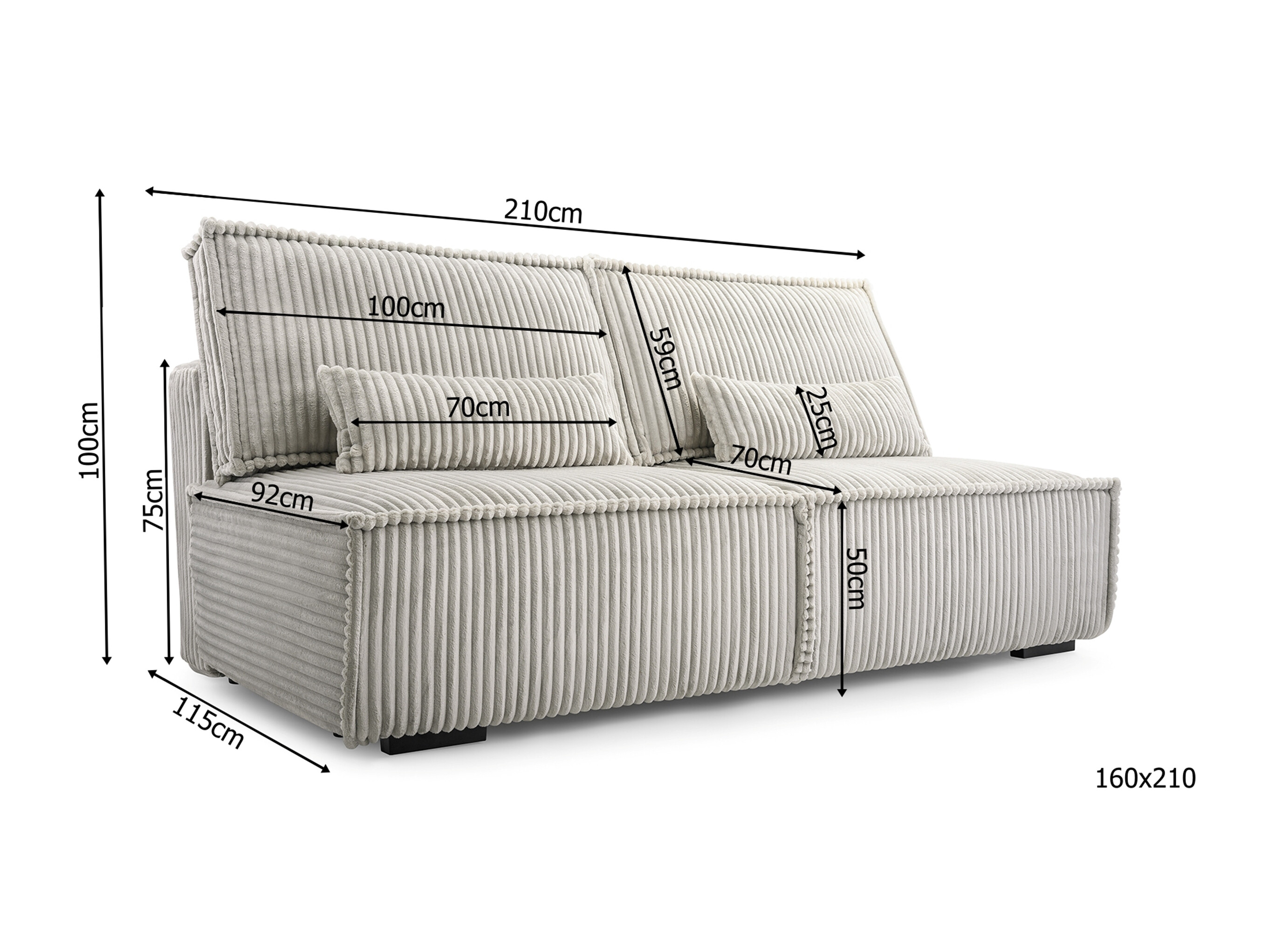 Sofá cama Lufkin 147 (Tilia 17)