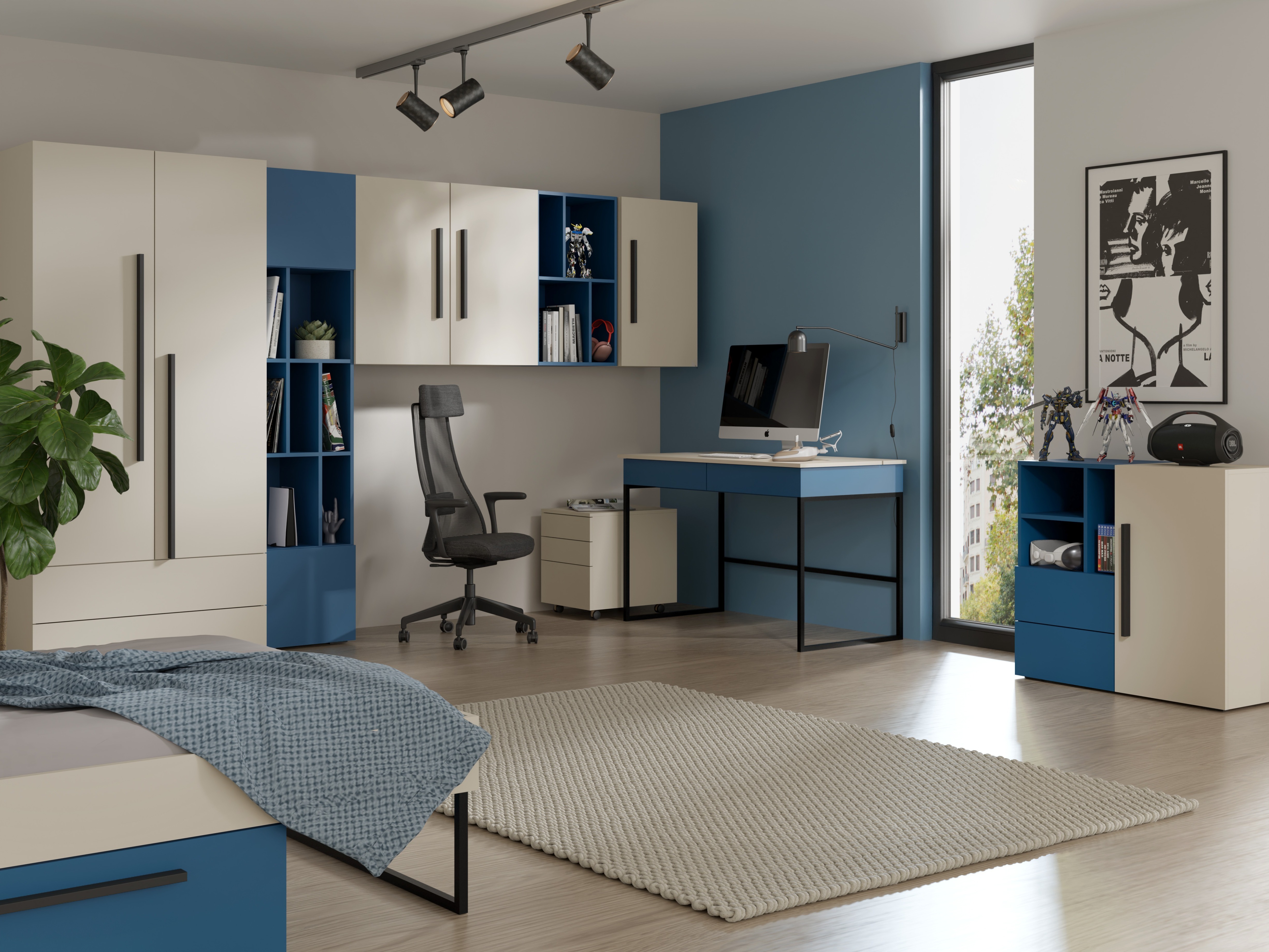 Cómoda Etruva 107 (Cachemira + Azul)