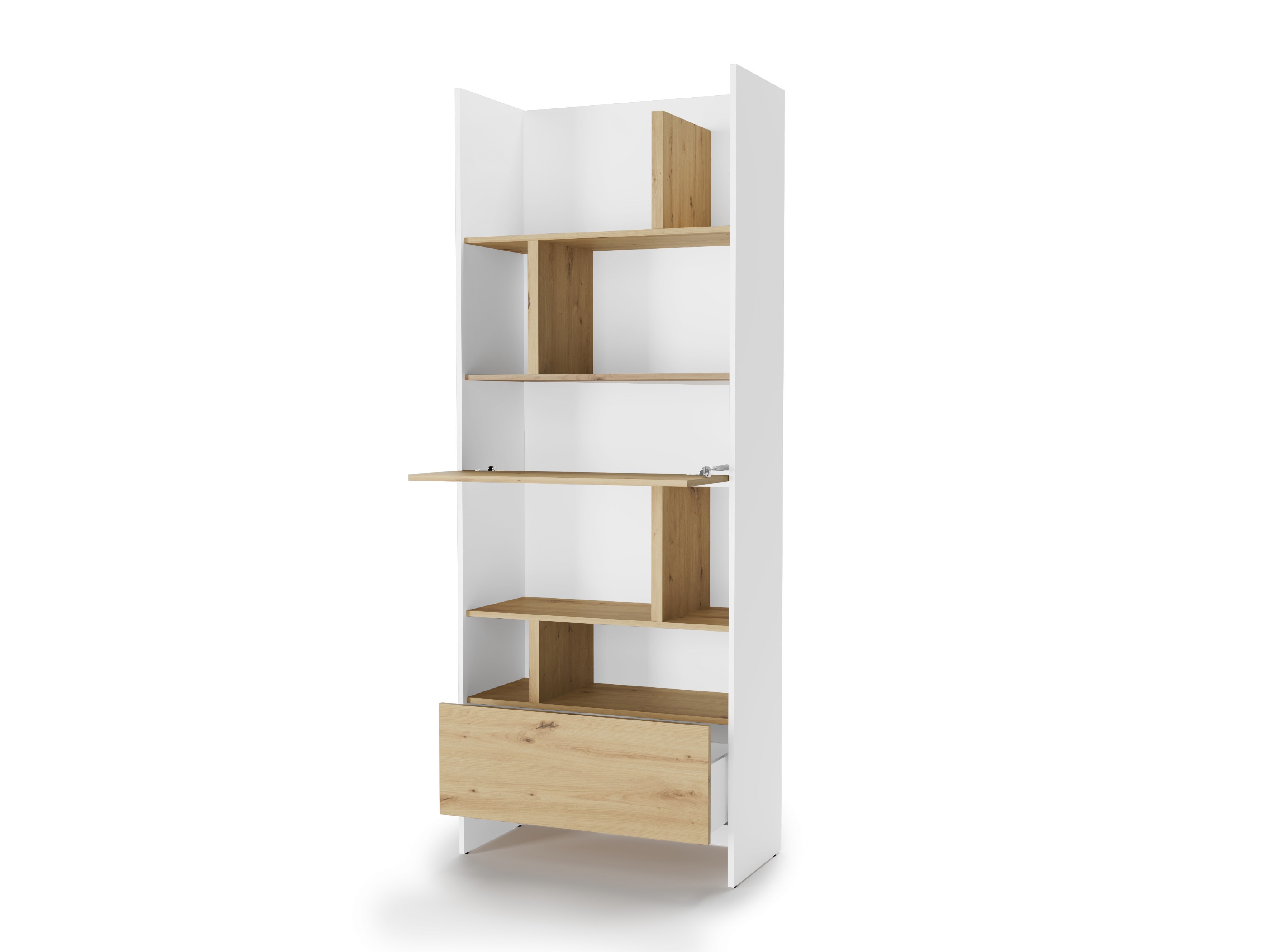 Estantería Concept Lenart XII (Blanco + Roble Artisan)