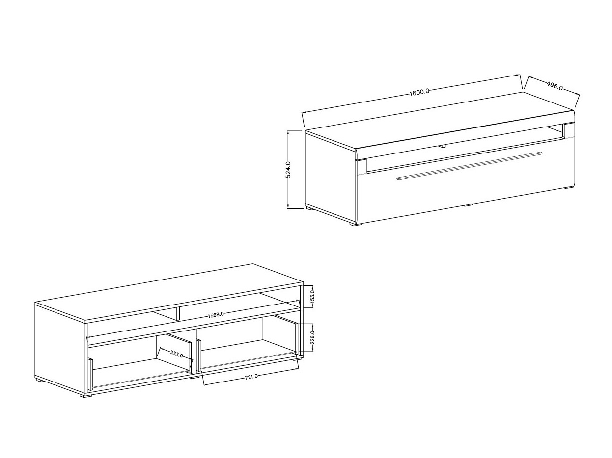 Mueble TV Ophsalu 104 (Blanco + Blanco brillante)