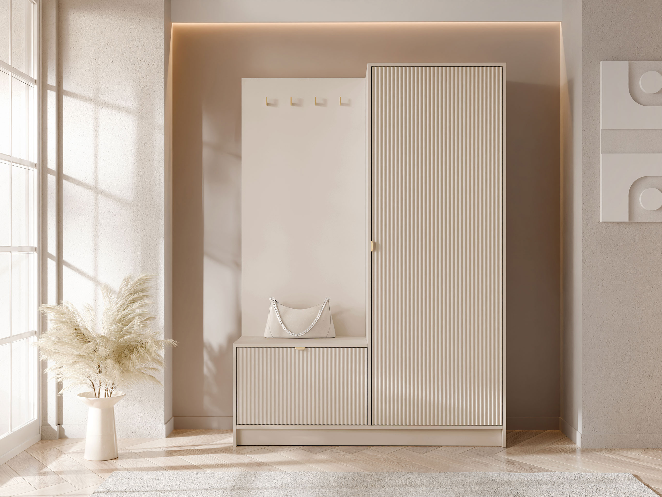 Conjunto para recibidor Comfivo Papilio (Beige)