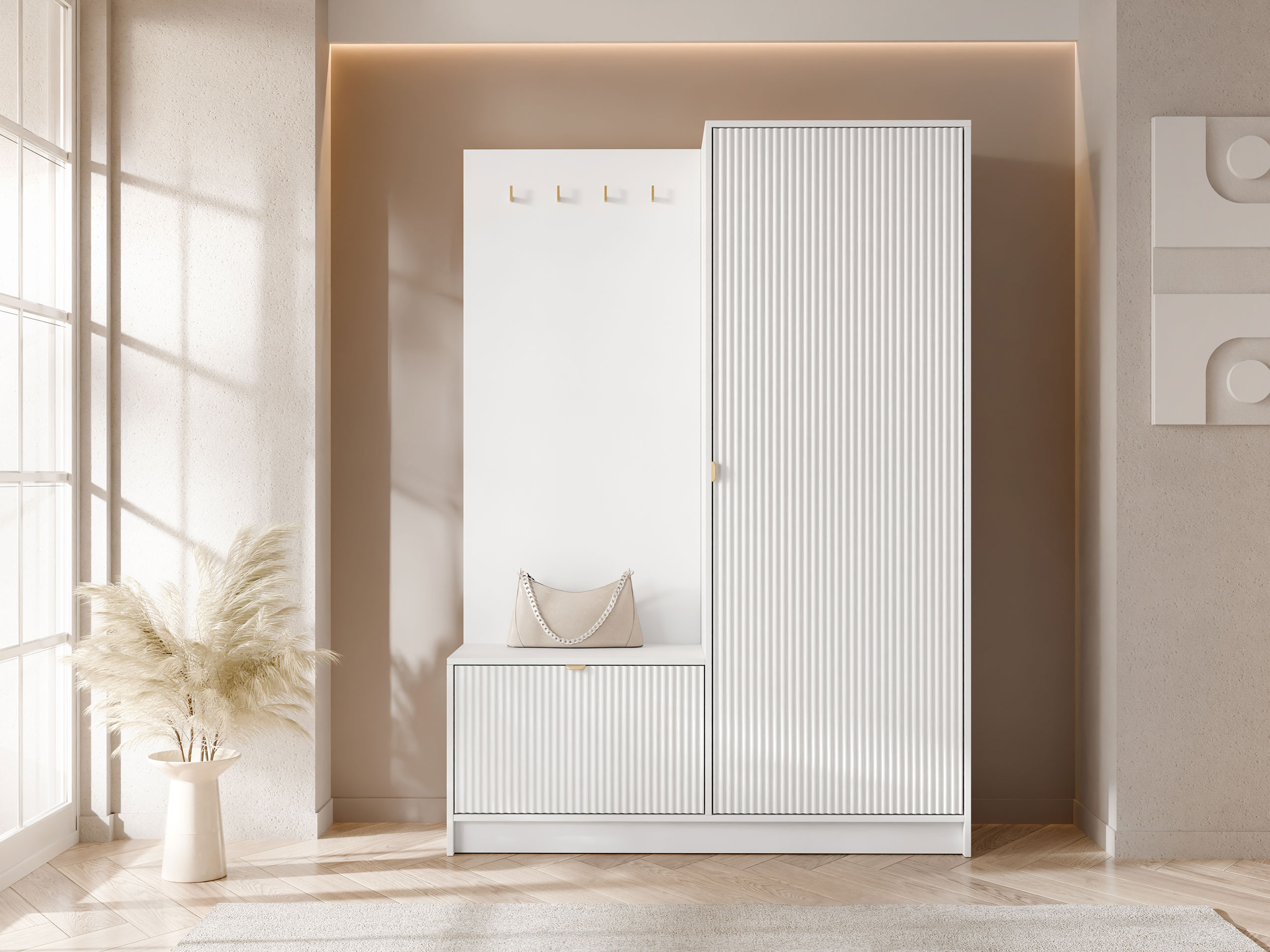 Conjunto para recibidor Comfivo Papilio (Blanco)