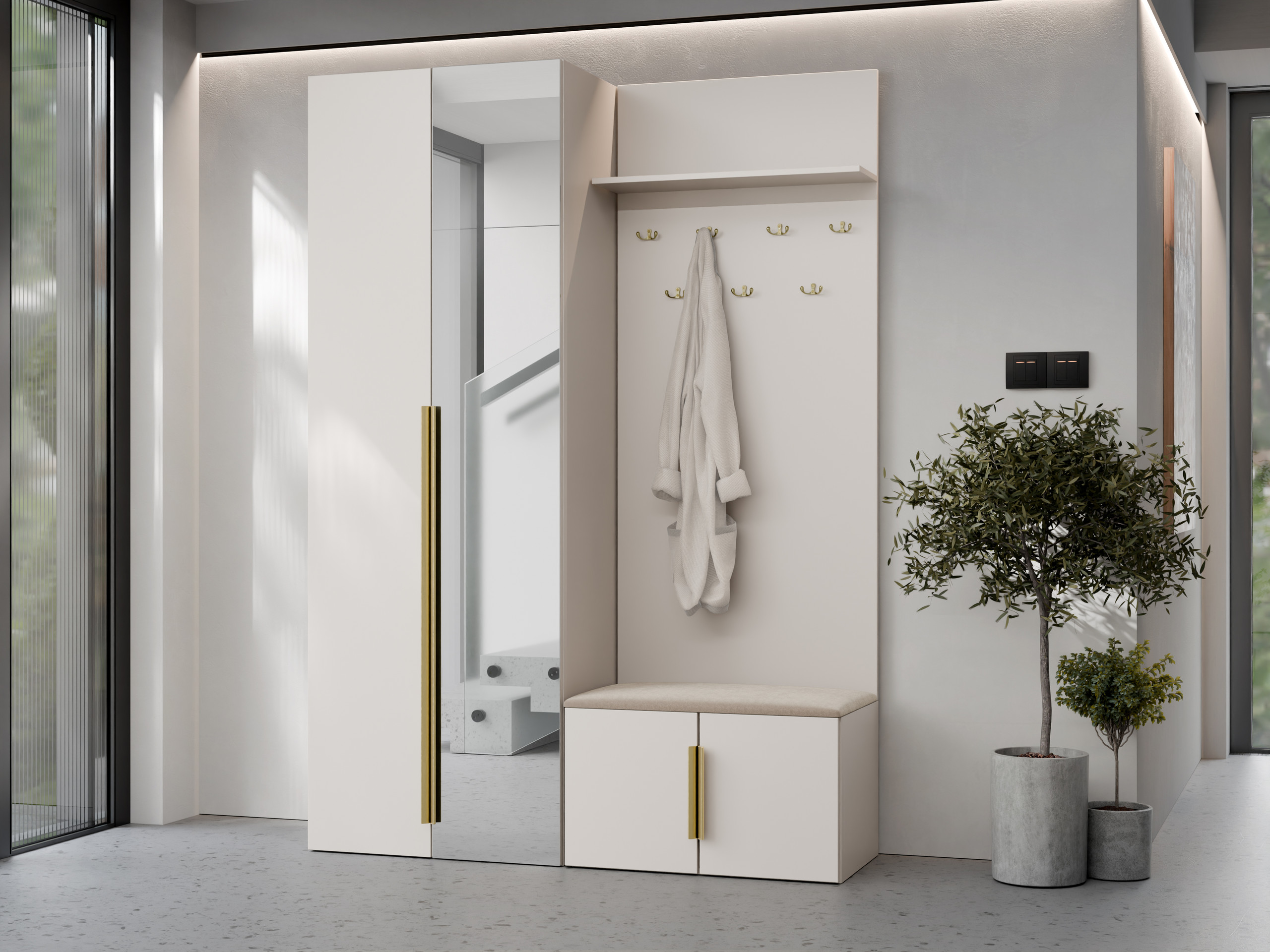 Conjunto para recibidor Comfivo Auditor III (Beige)
