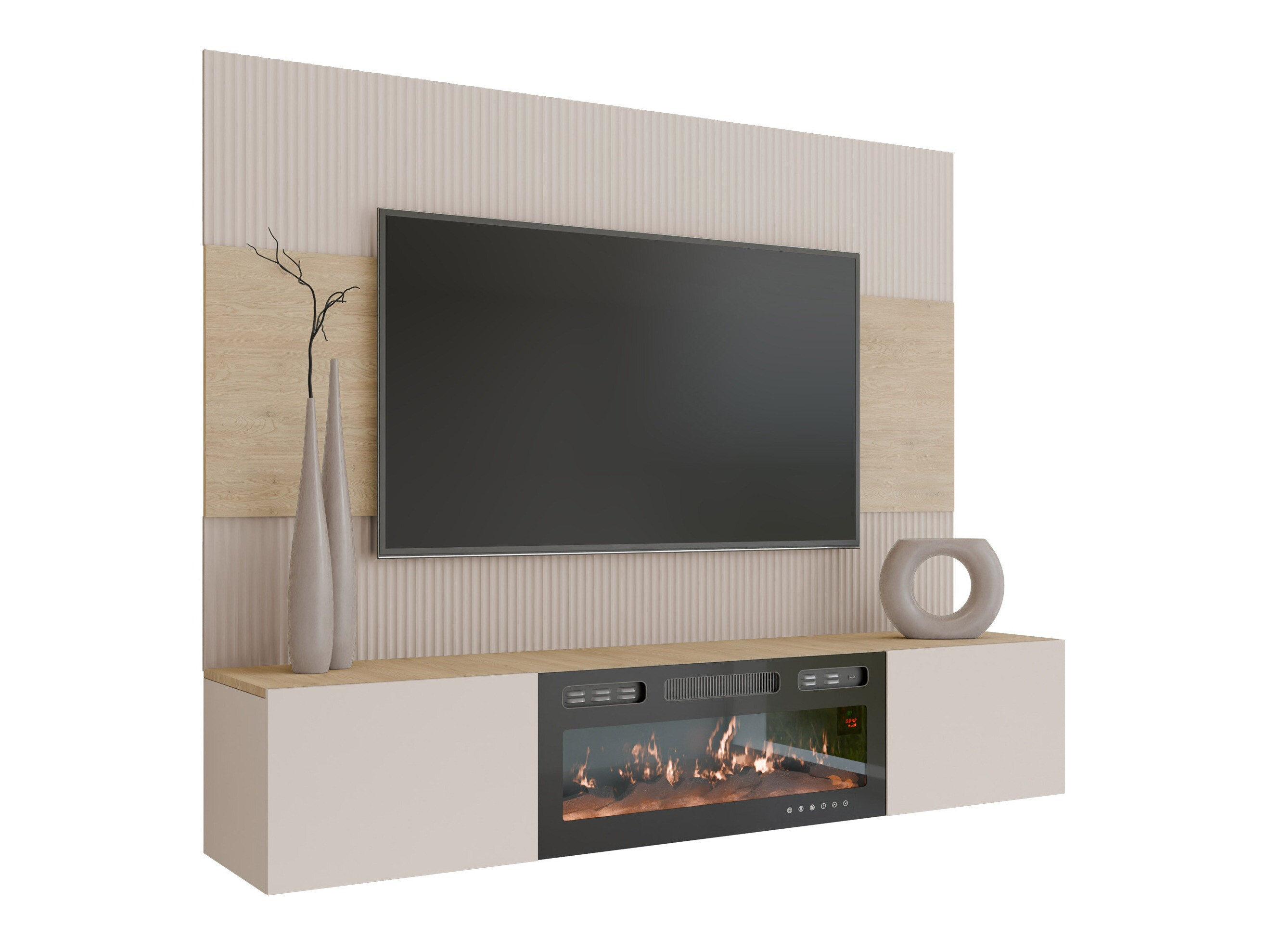 Conjunto de salón Comfivo Salix VII (Beige + Roble Cremona)