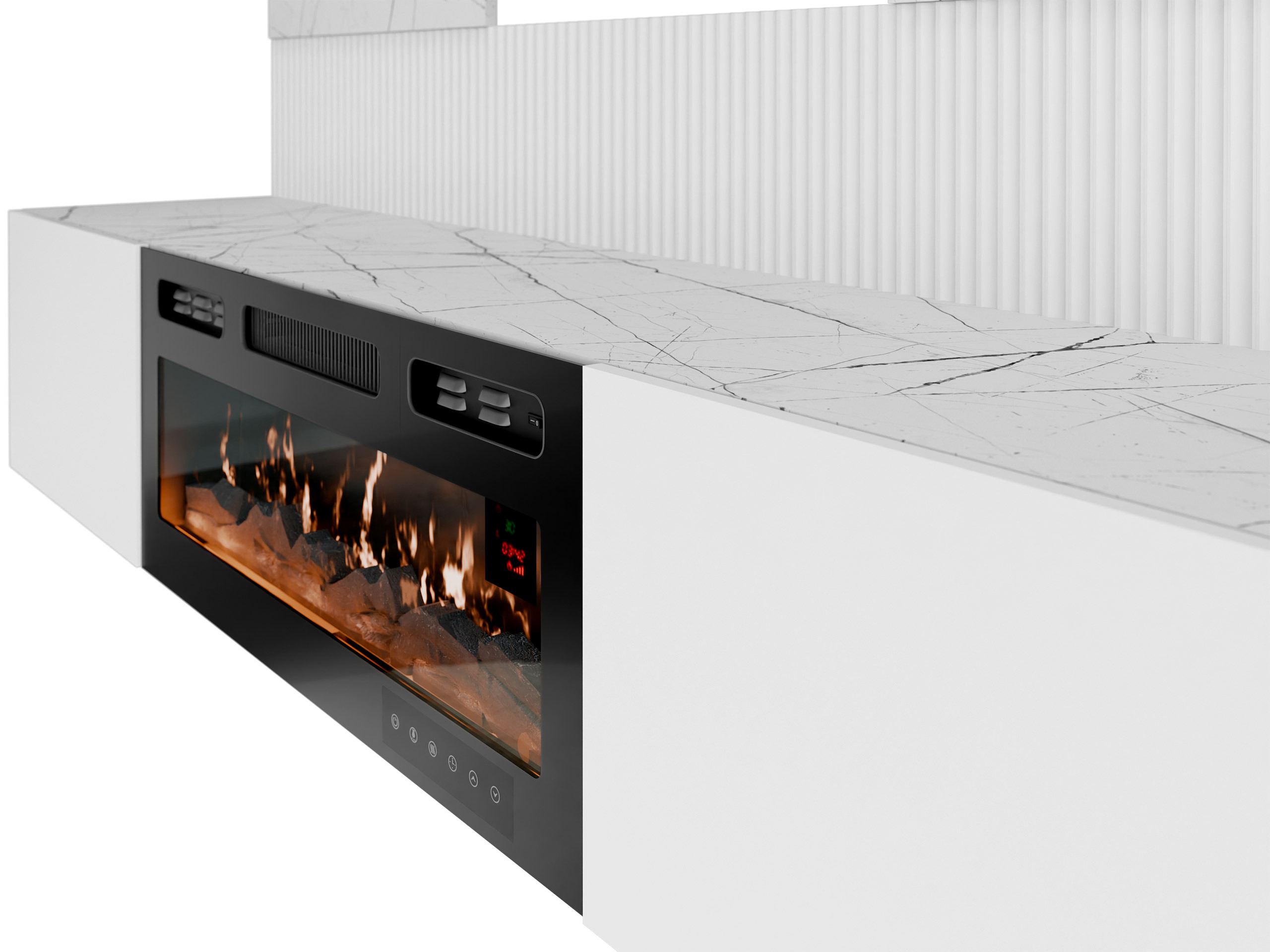 Conjunto de salón Comfivo Salix VII (Blanco + Mármol blanco)