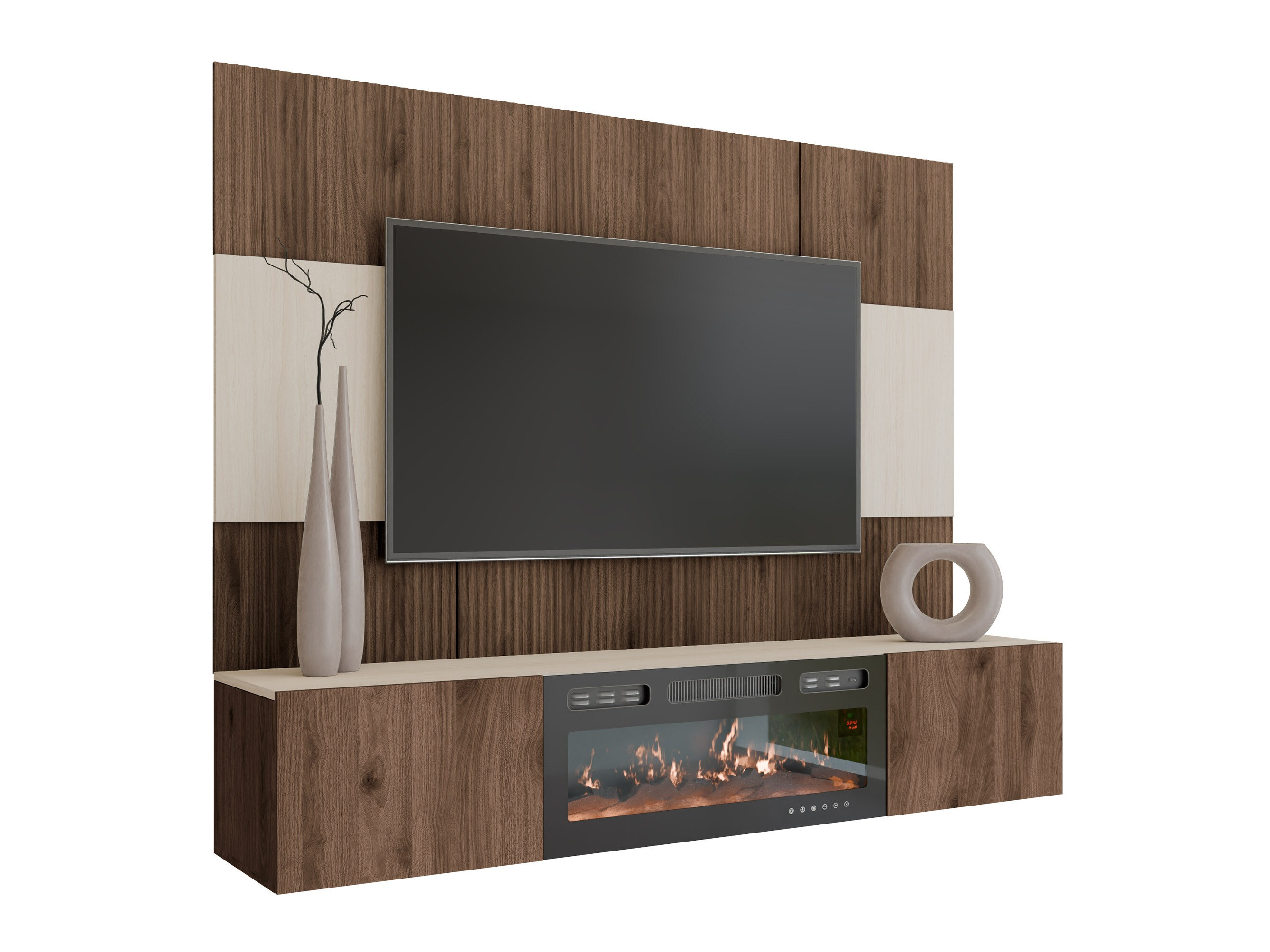Conjunto de salón Comfivo Salix VII (Nogal + Claro Travertine)