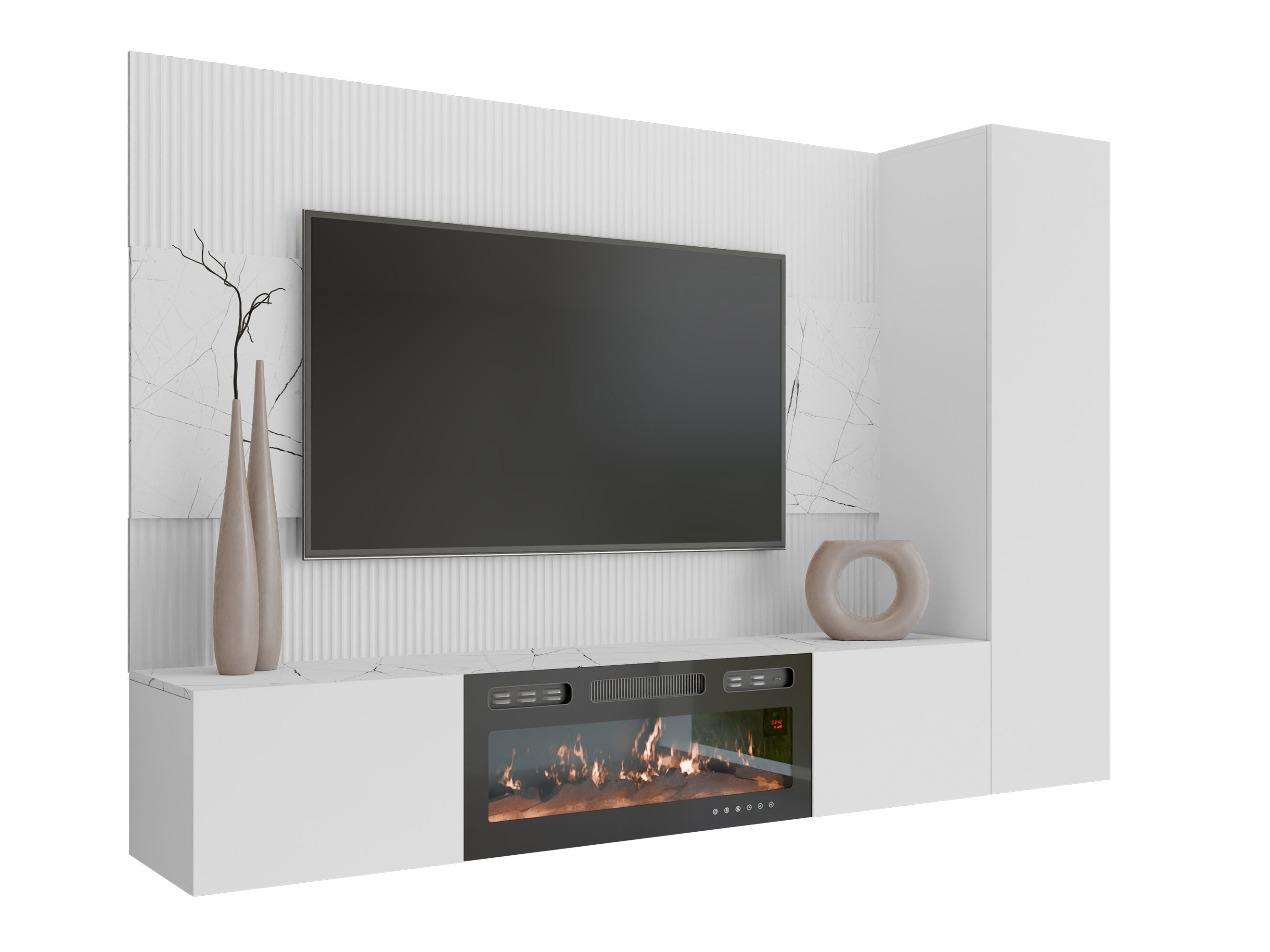 Conjunto de salón Comfivo Salix IX (Blanco + Mármol blanco)