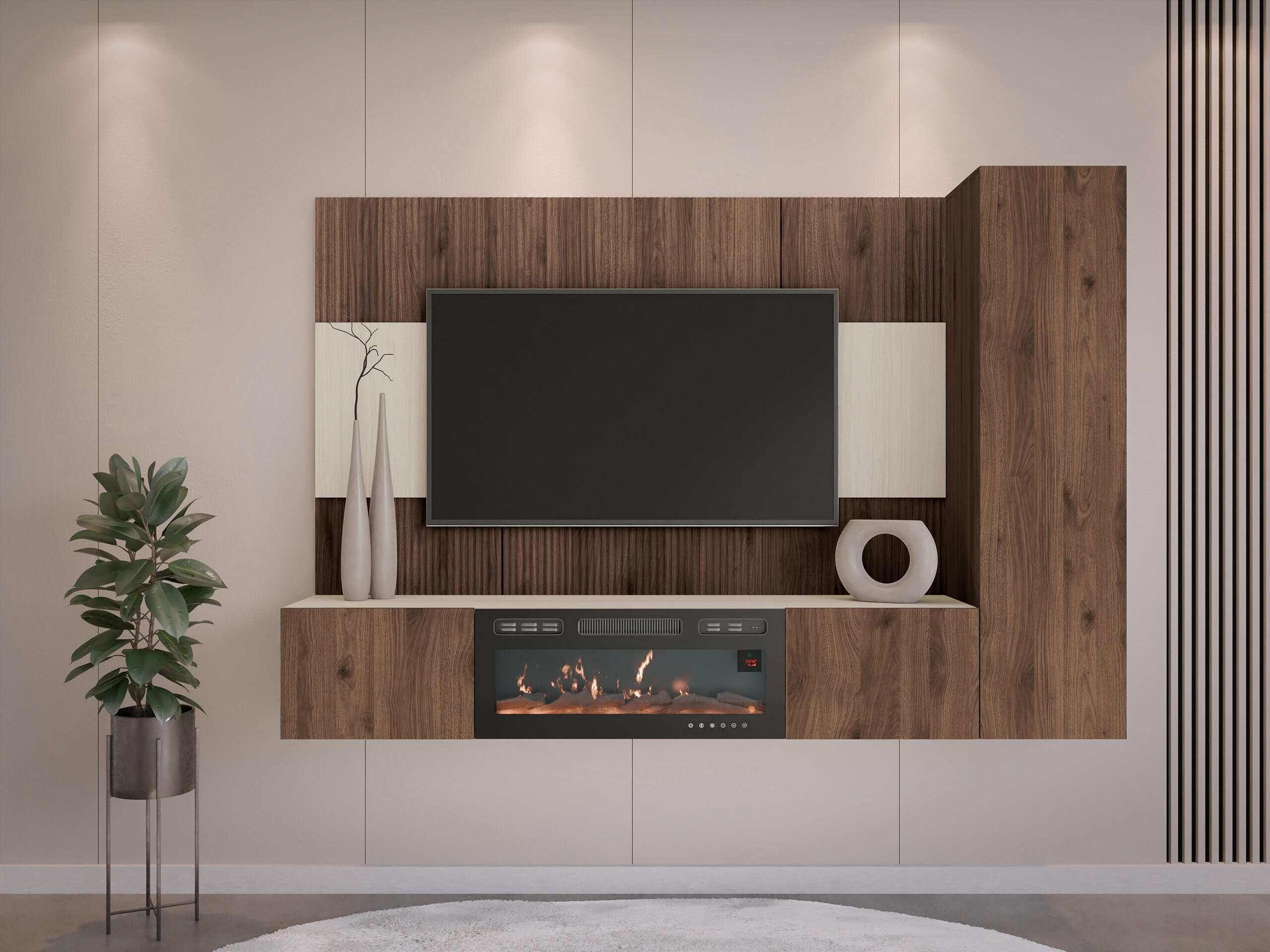 Conjunto de salón Comfivo Salix IX (Nogal + Claro Travertine)