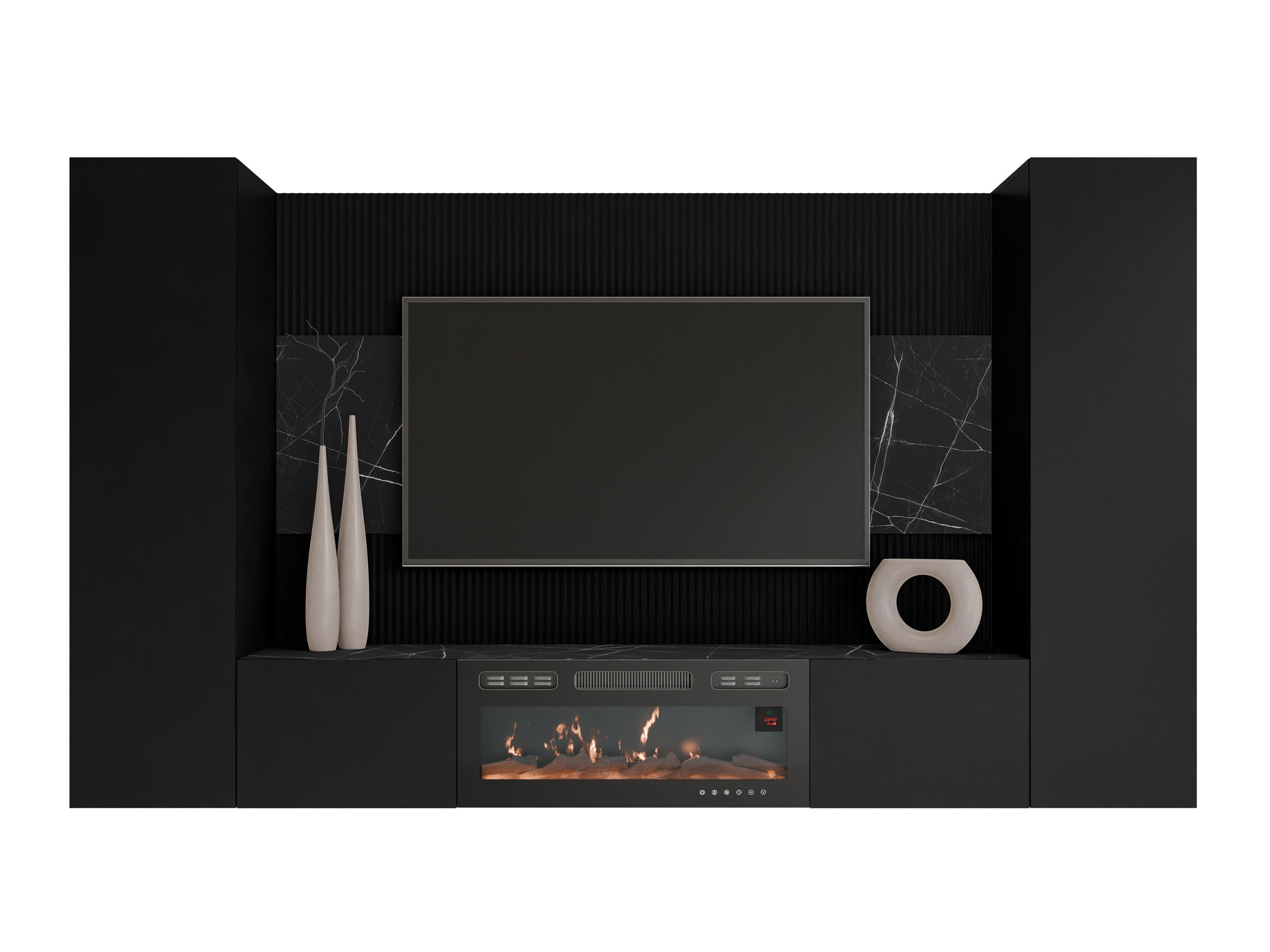 Conjunto de salón Comfivo Salix VIII (Negro + Mármol negro)