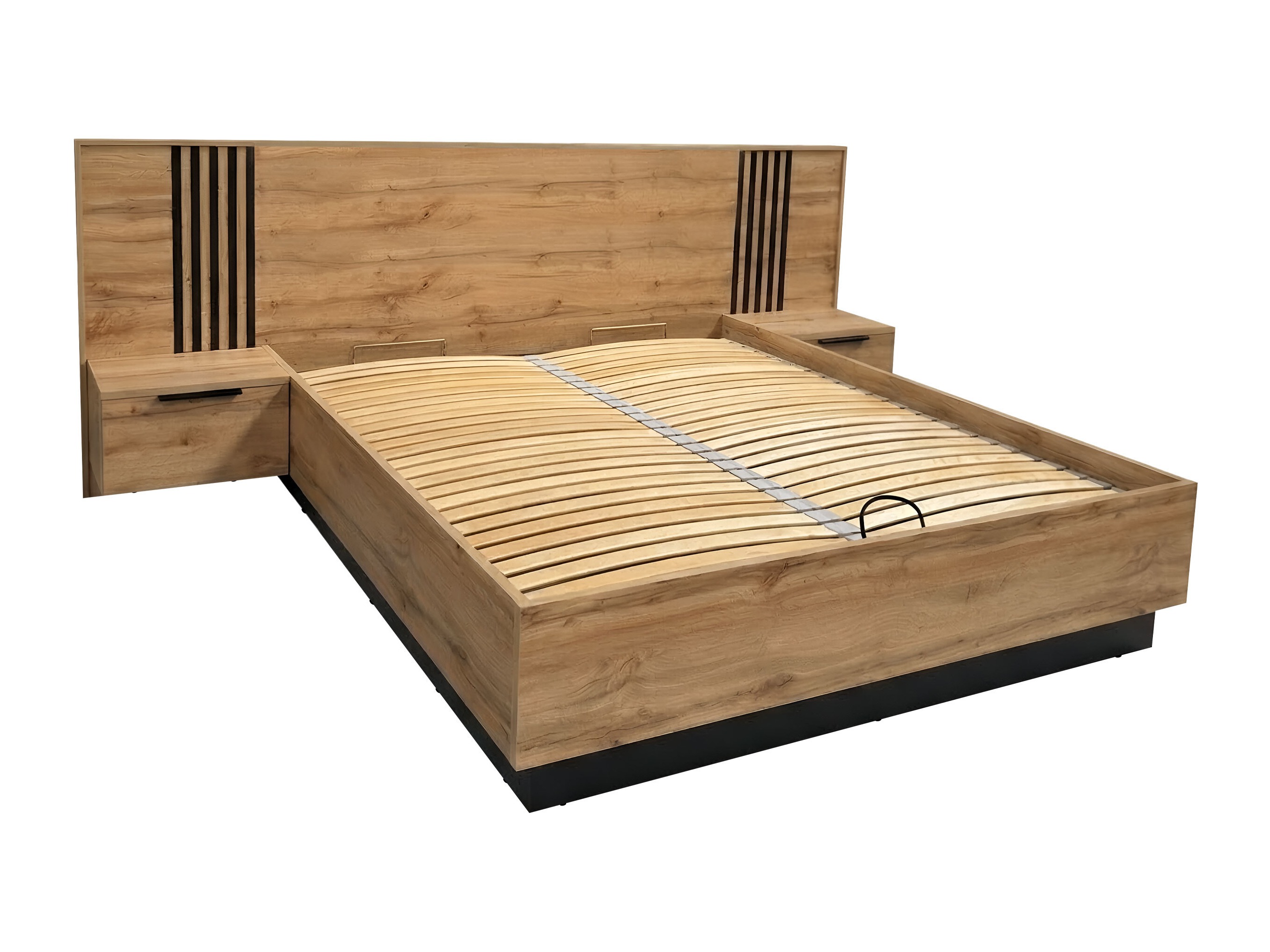 Conjunto de dormitorio Collis (Roble wotan + Negro)