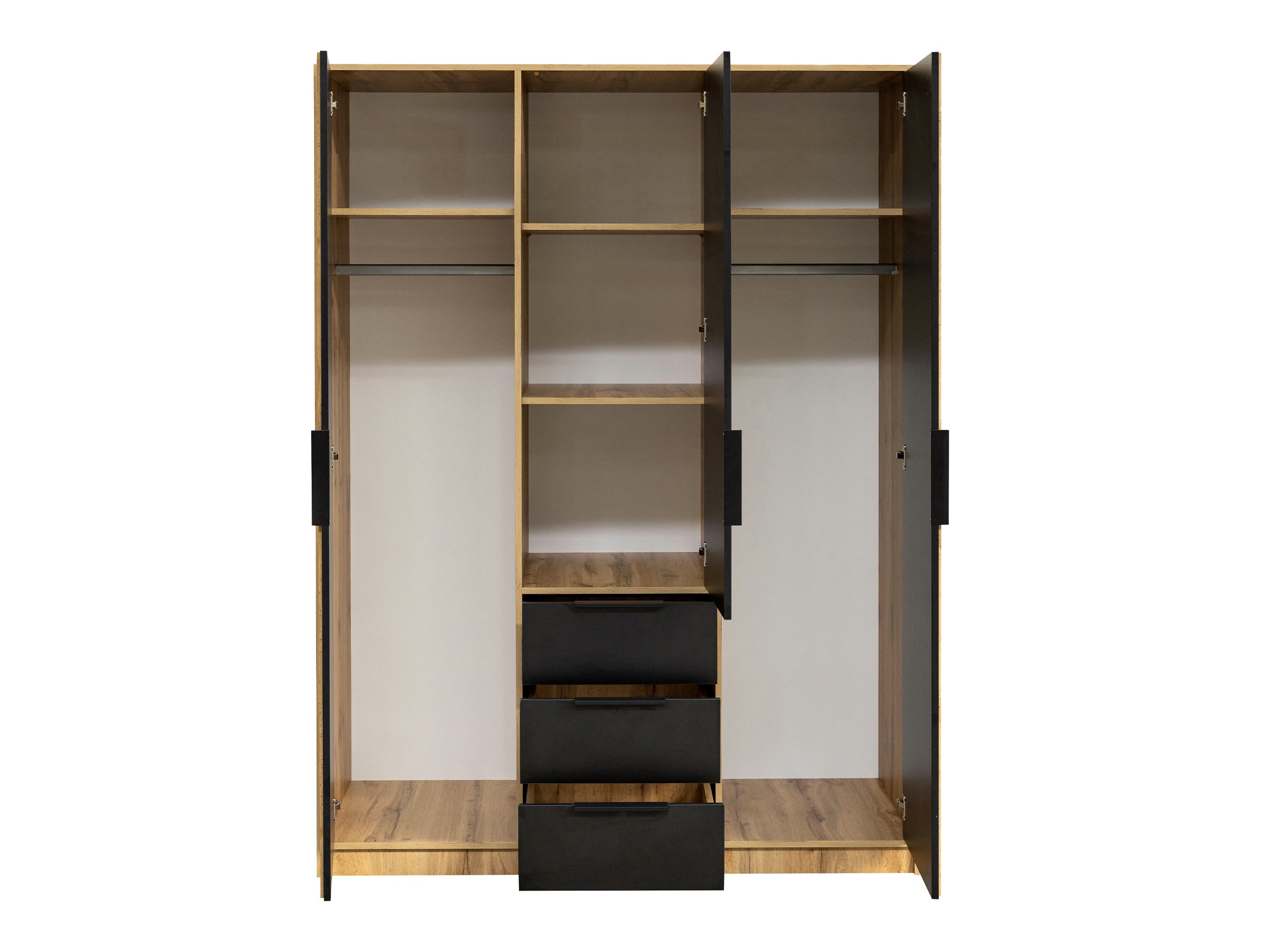Conjunto de dormitorio Collis (Roble wotan + Negro)