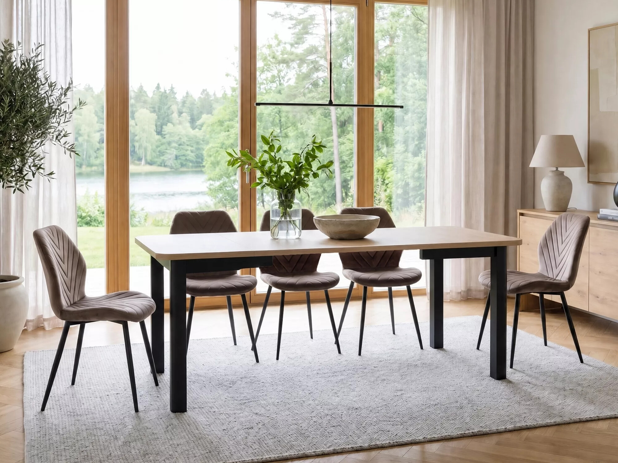 Mesa Detroit 1008 (Negro + Roble Artisan)
