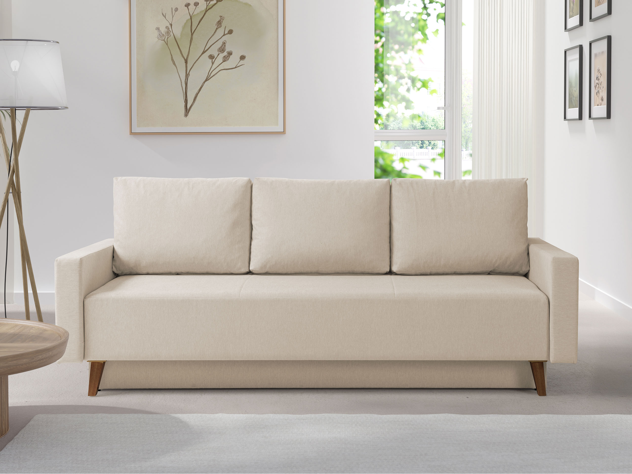 Sofá cama Delbene 129 (Verita 03 + Roble sanremo oscuro)