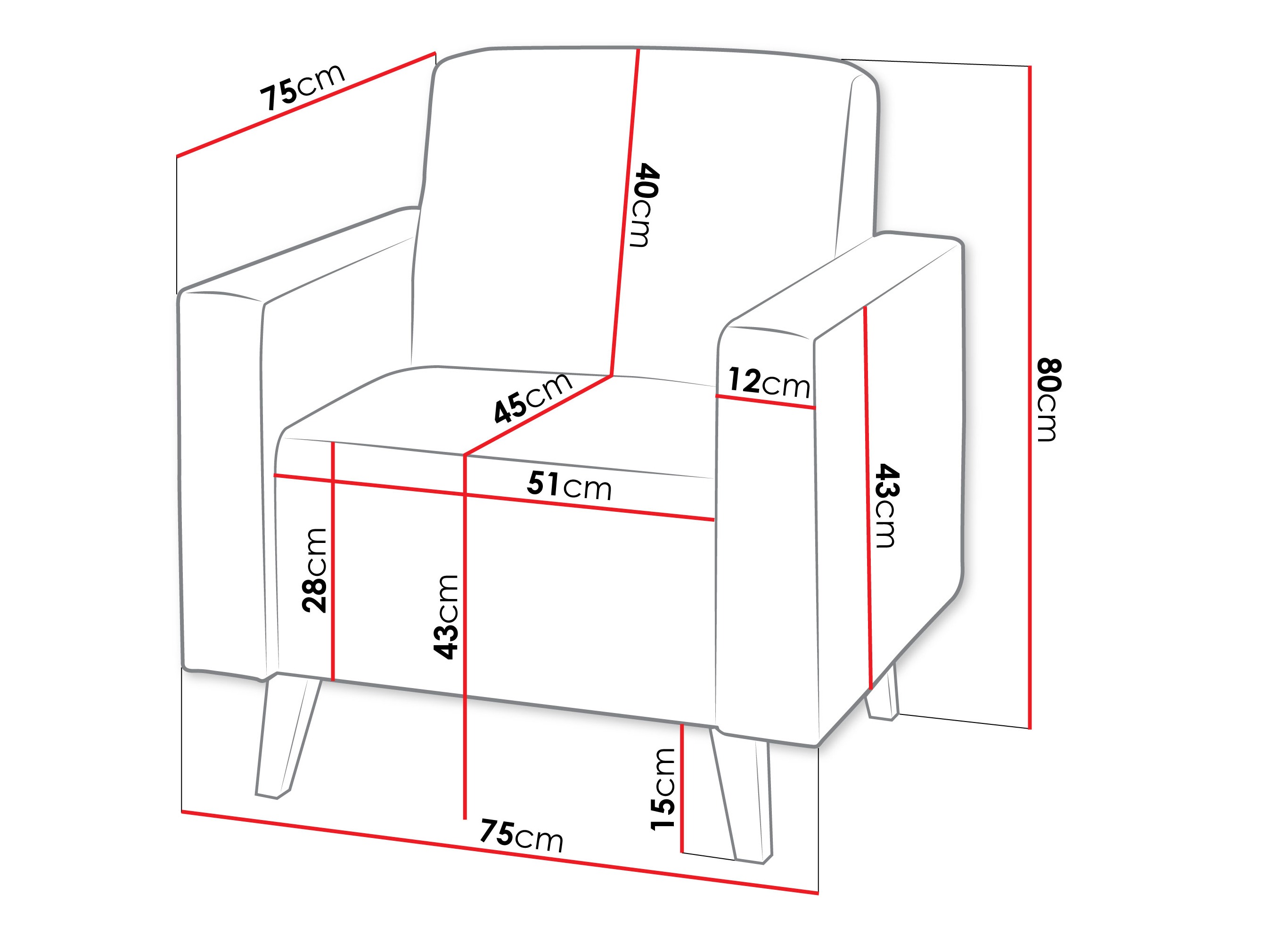 Sillón Delbene 131 (Verita 03 + Roble sanremo oscuro)