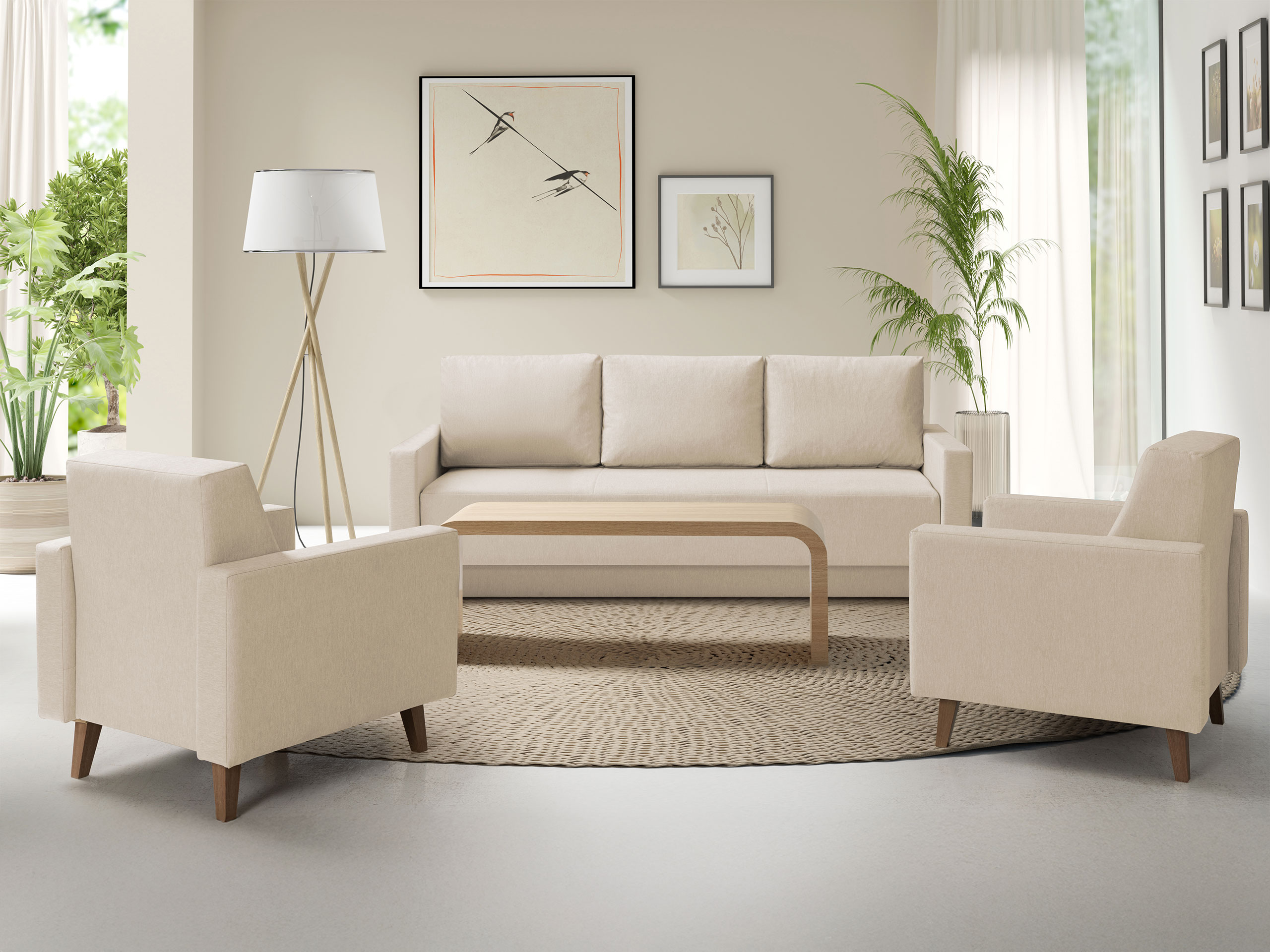 Conjunto de muebles tapizado Delbene 133 (Verita 03)
