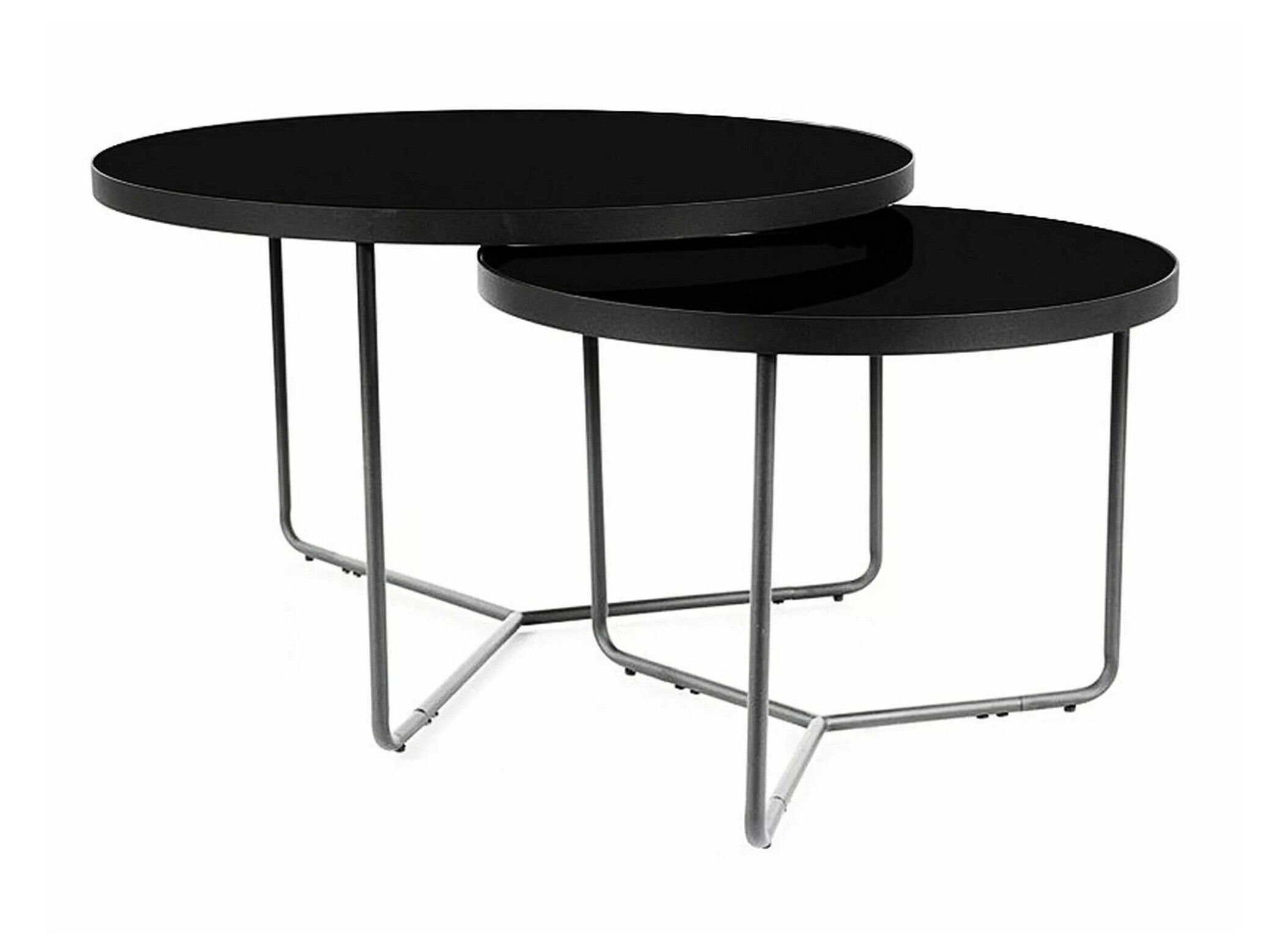 Conjunto mesa de centro Detroit 252 (Mármol negro + Negro)