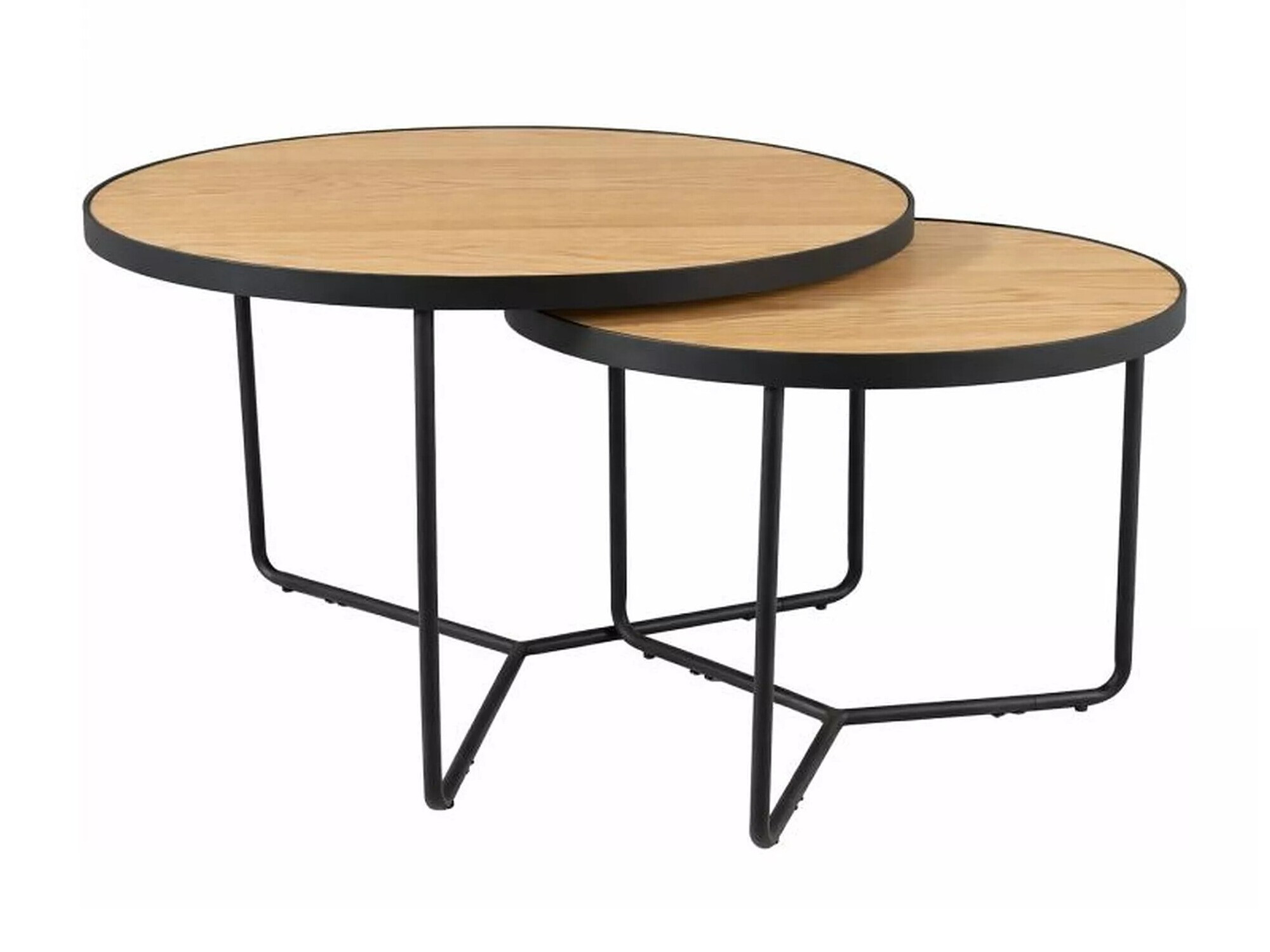 Conjunto mesa de centro Detroit 252 (Roble + Negro)