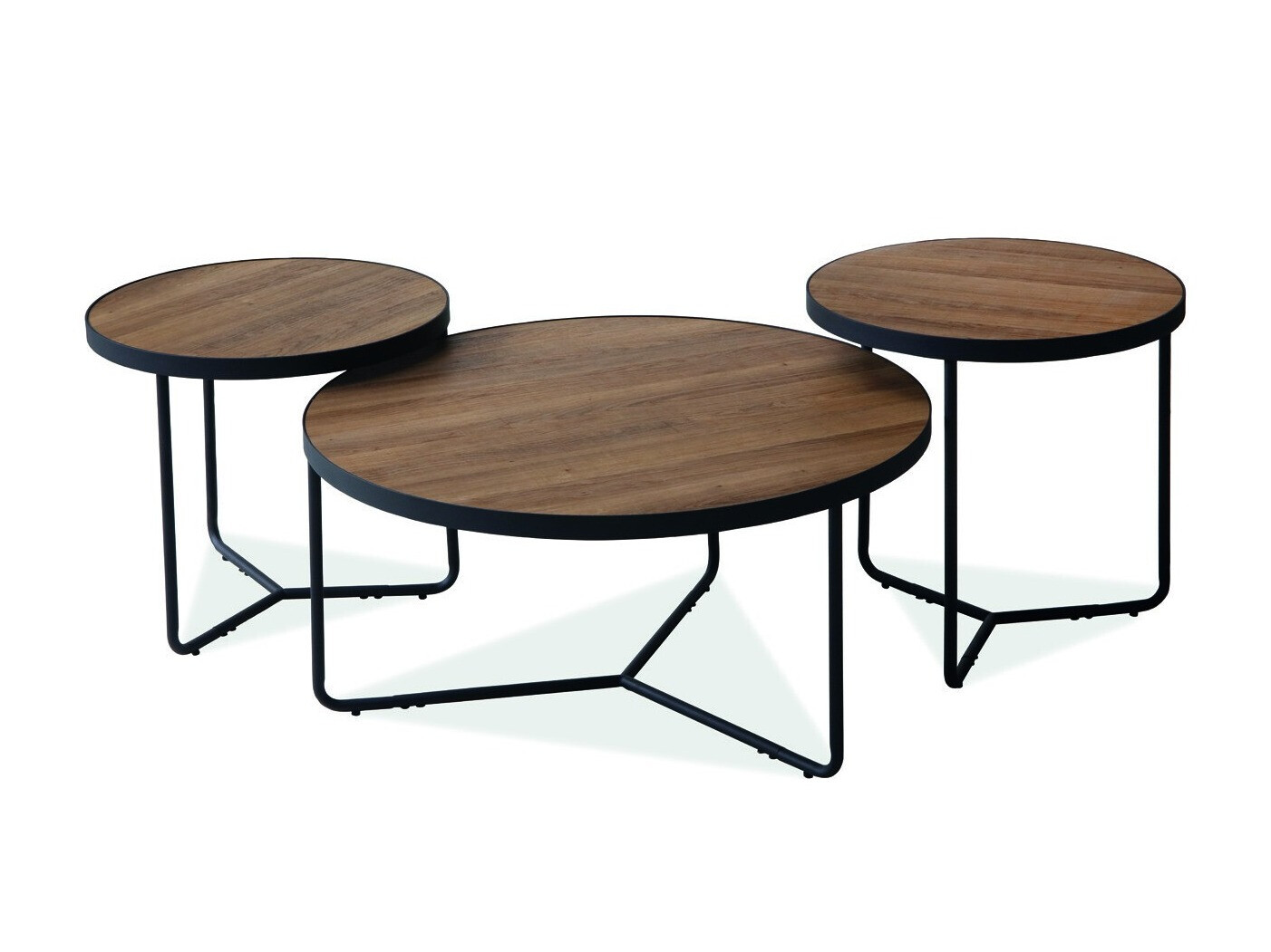 Conjunto mesa de centro Detroit 570 (Nogal + Negro)