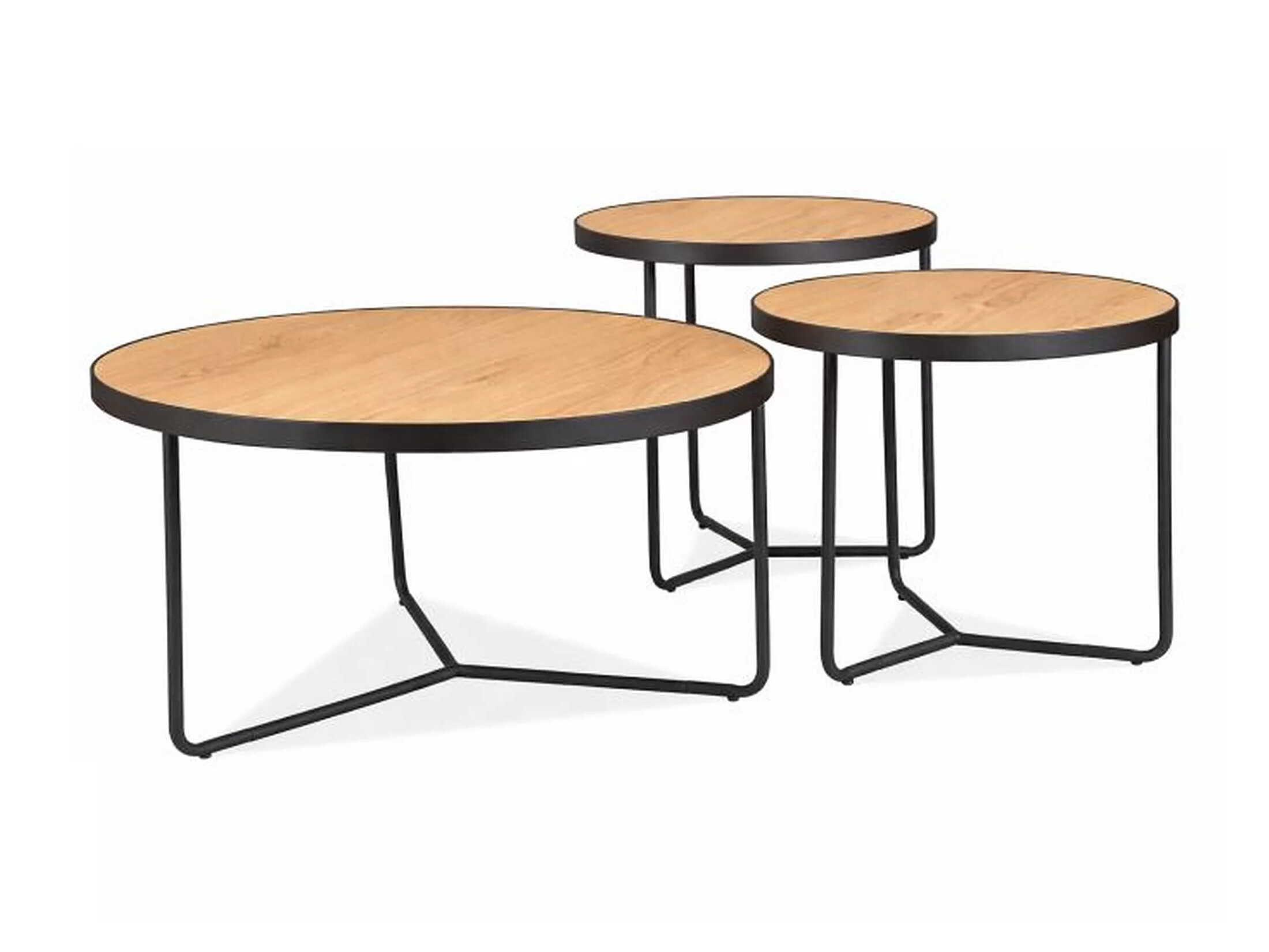 Conjunto mesa de centro Detroit 570 (Roble + Negro)