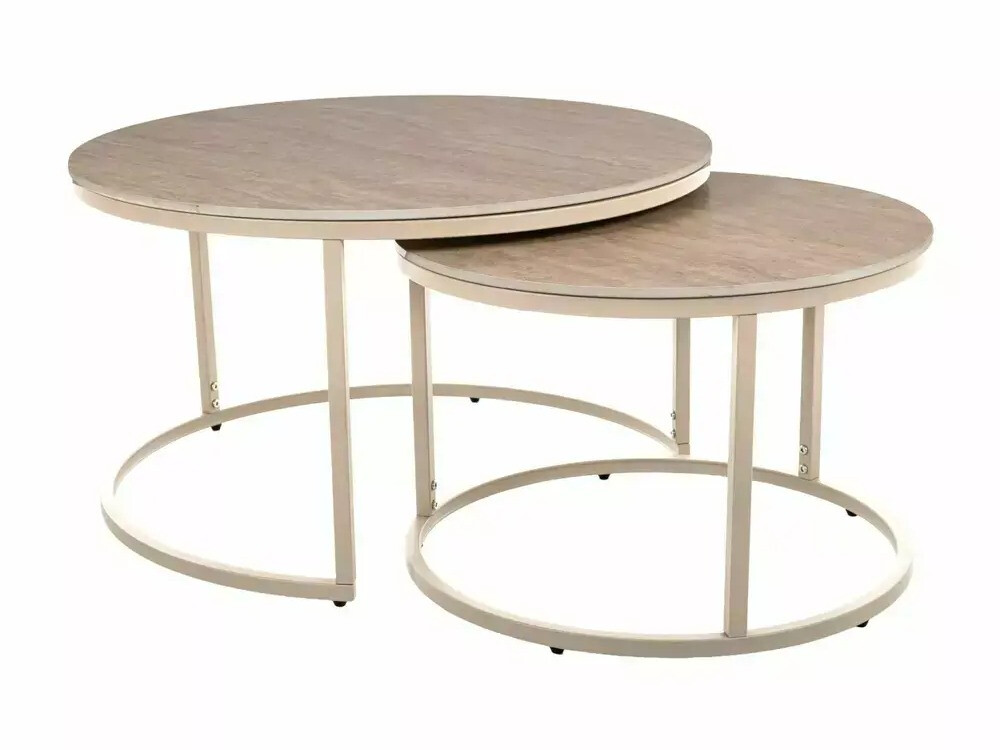 Conjunto mesa de centro Detroit 607 (Travertino claro + Cachemira)