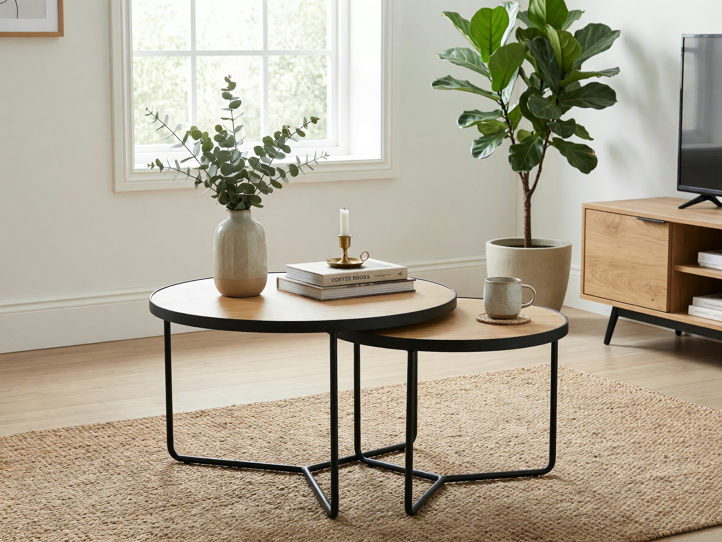 Conjunto mesa de centro Detroit 252 (Roble + Negro)