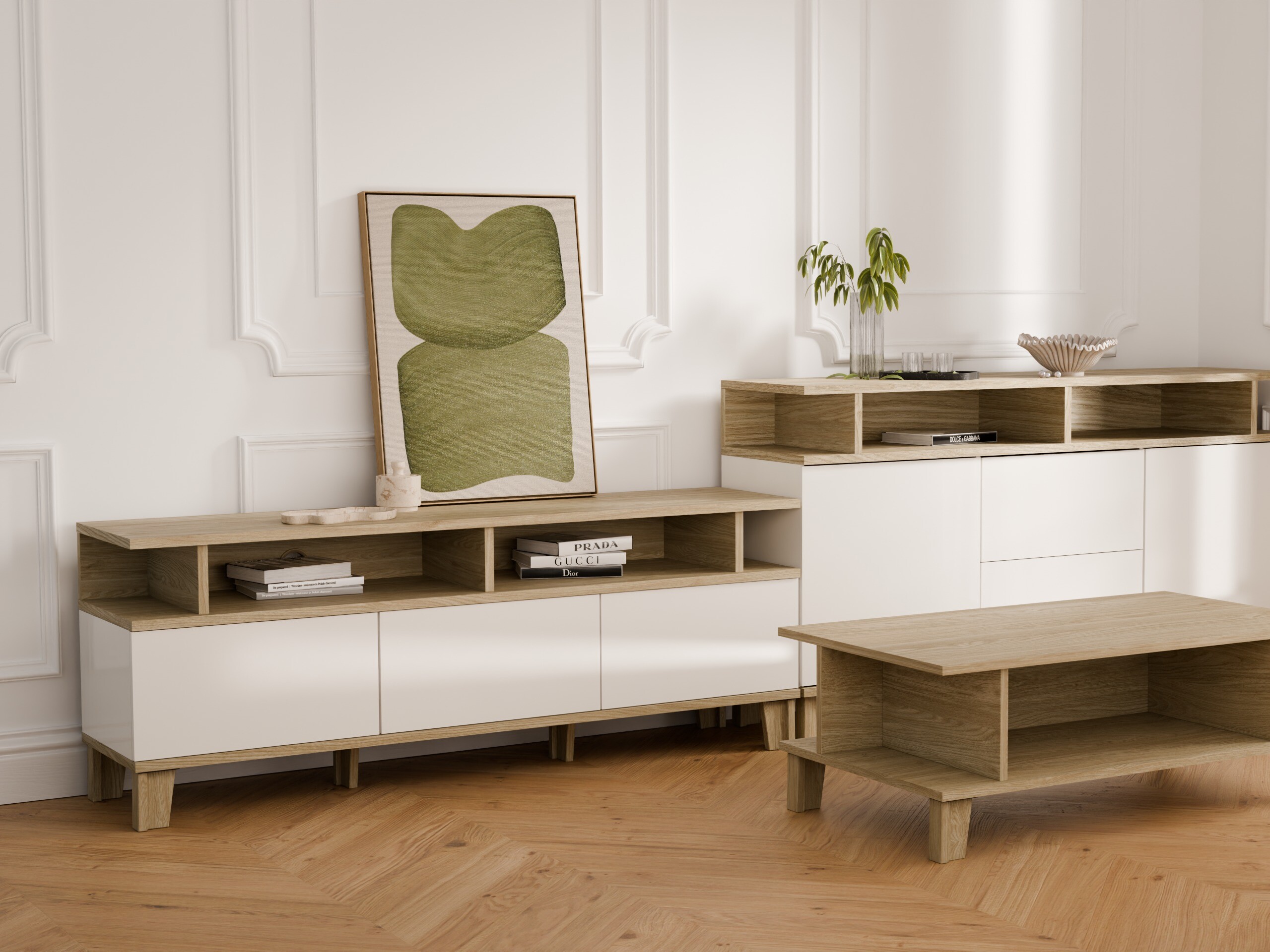 Mueble TV Evarveru 101 (Mate blanco)