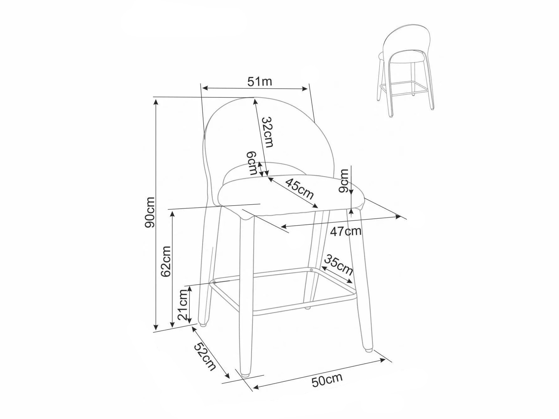 Silla de barra Detroit 1028